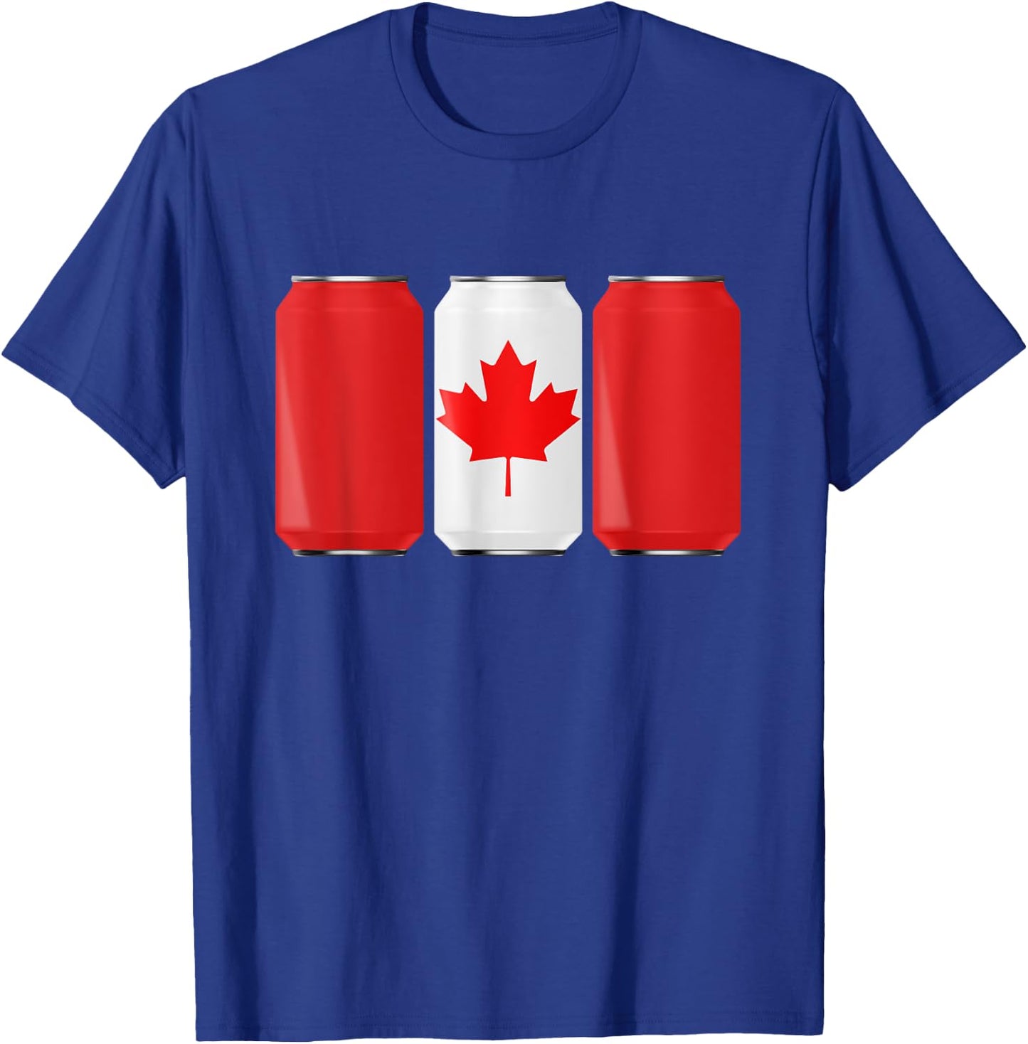 Patriotic Beer Cans Canada w/ Canadian Flag Women Men T-Shirt - T-Shirt | Royal