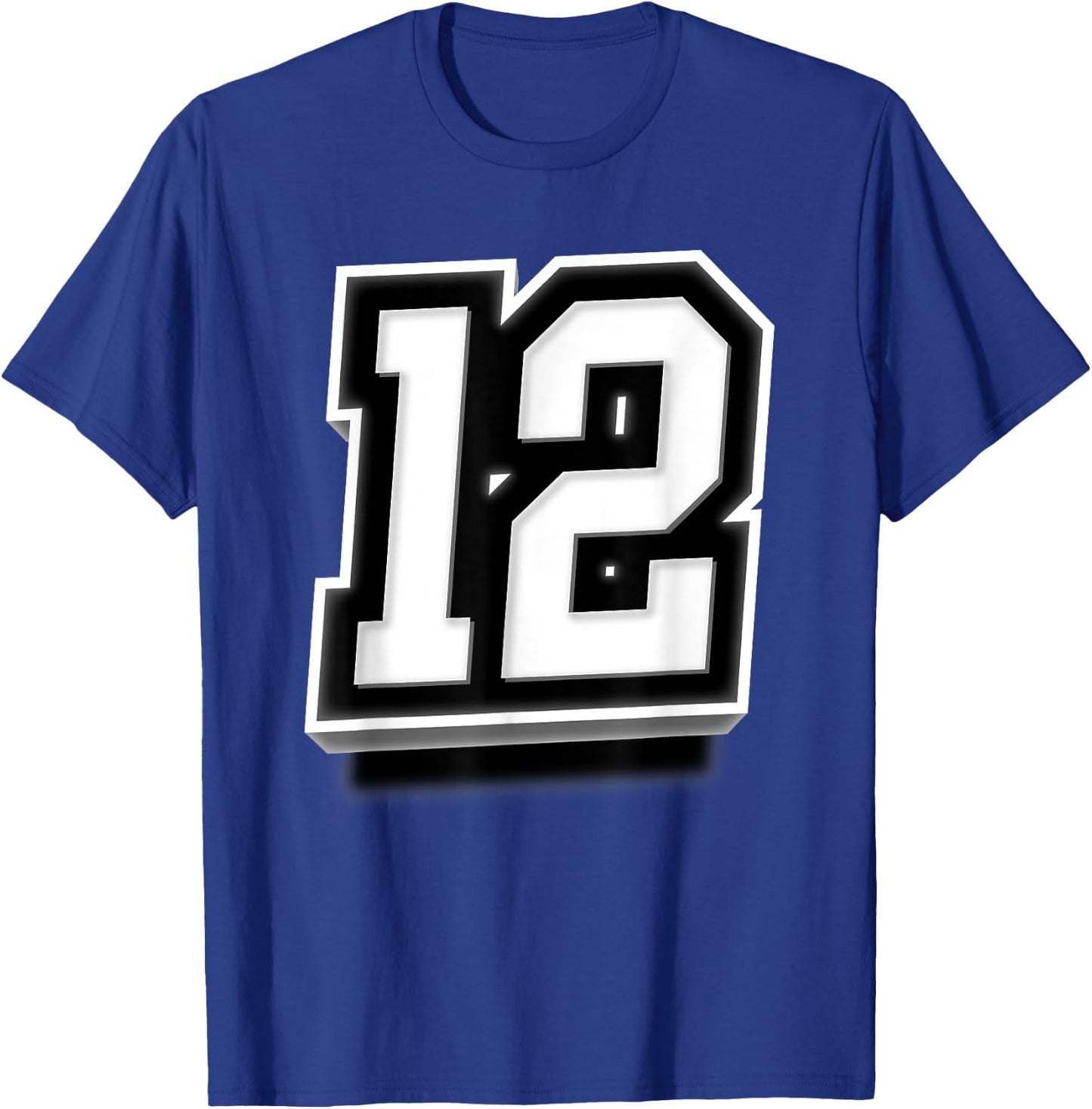 Number 12 Sports Team Fan T-Shirt - T-Shirt | Royal