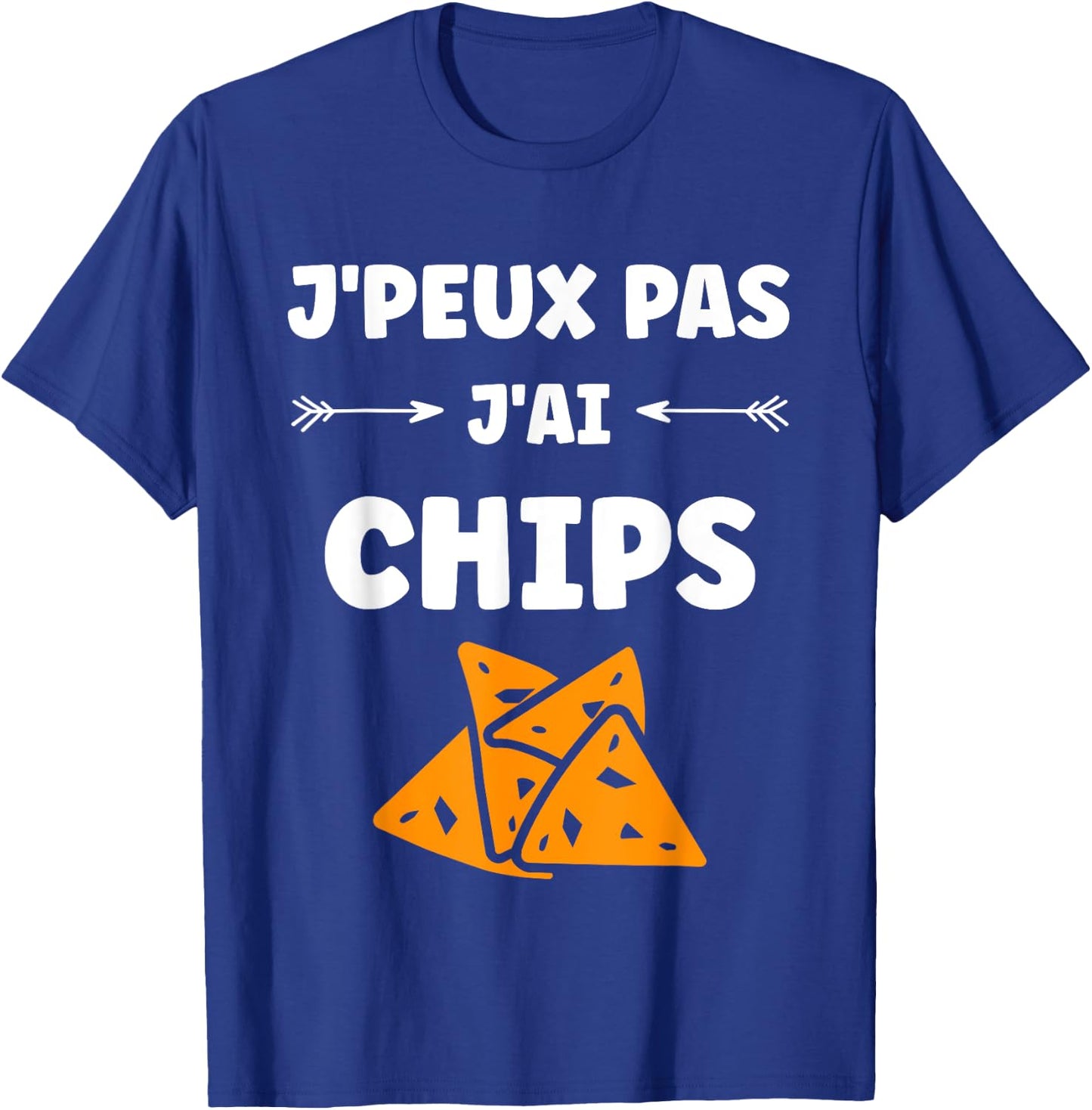 Humour Chips potato food J'peux pas j'ai chips , Black, S T-Shirt - T-Shirt | Royal