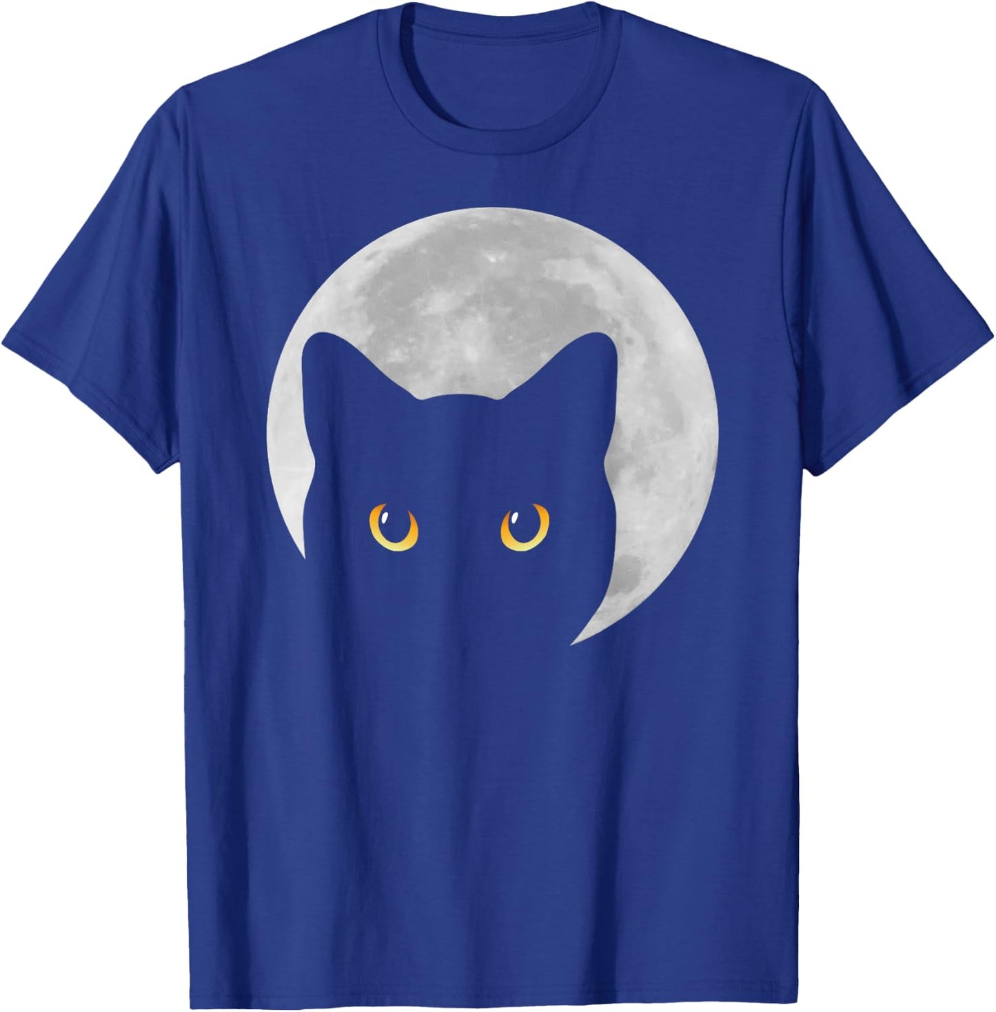 Black Cat Yellow Eyes Moon Kitten Men Women Kids T-Shirt - T-Shirt | Royal