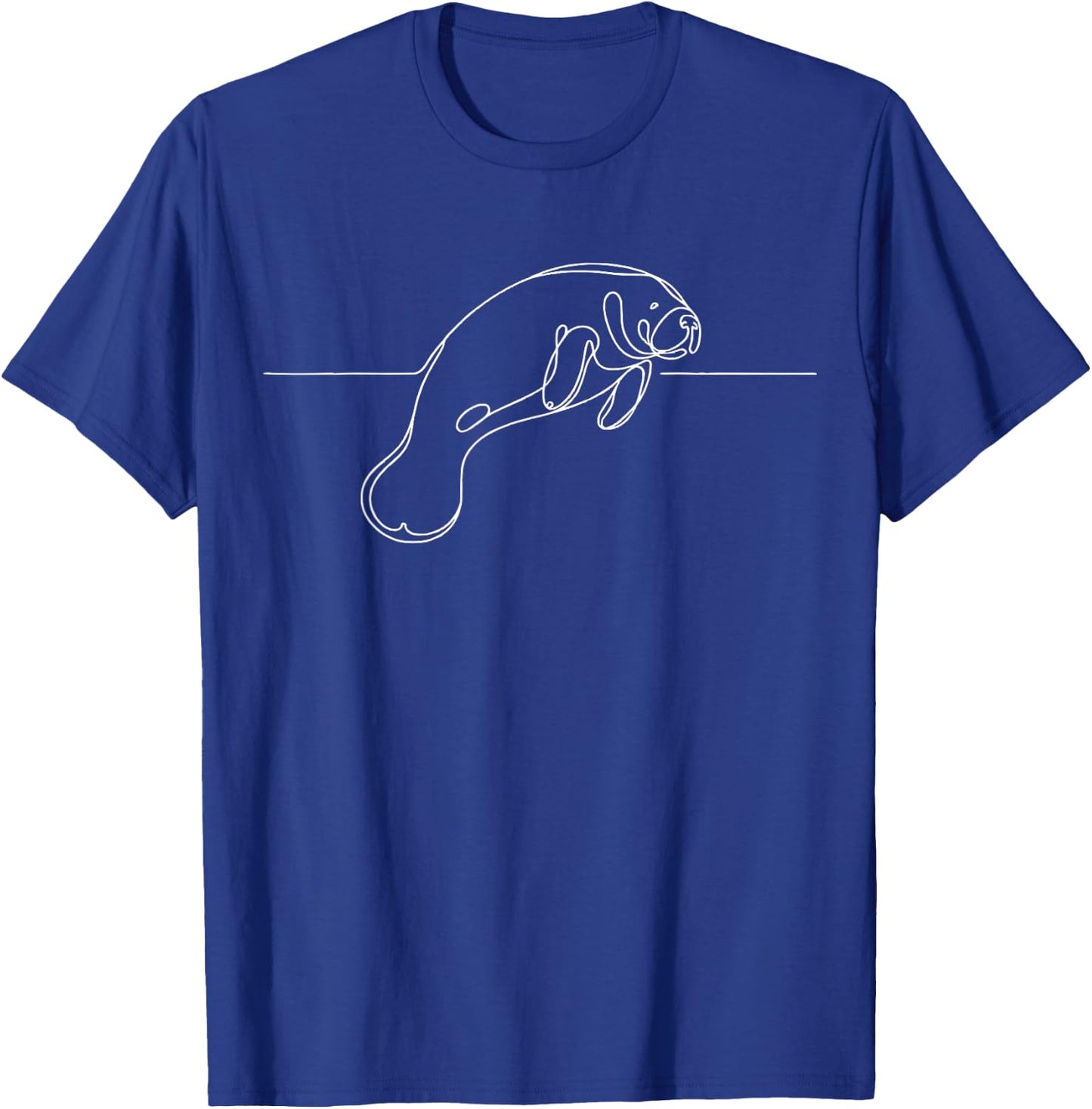 Manatee Line Art Ocean Lover T-Shirt - T-Shirt | Royal