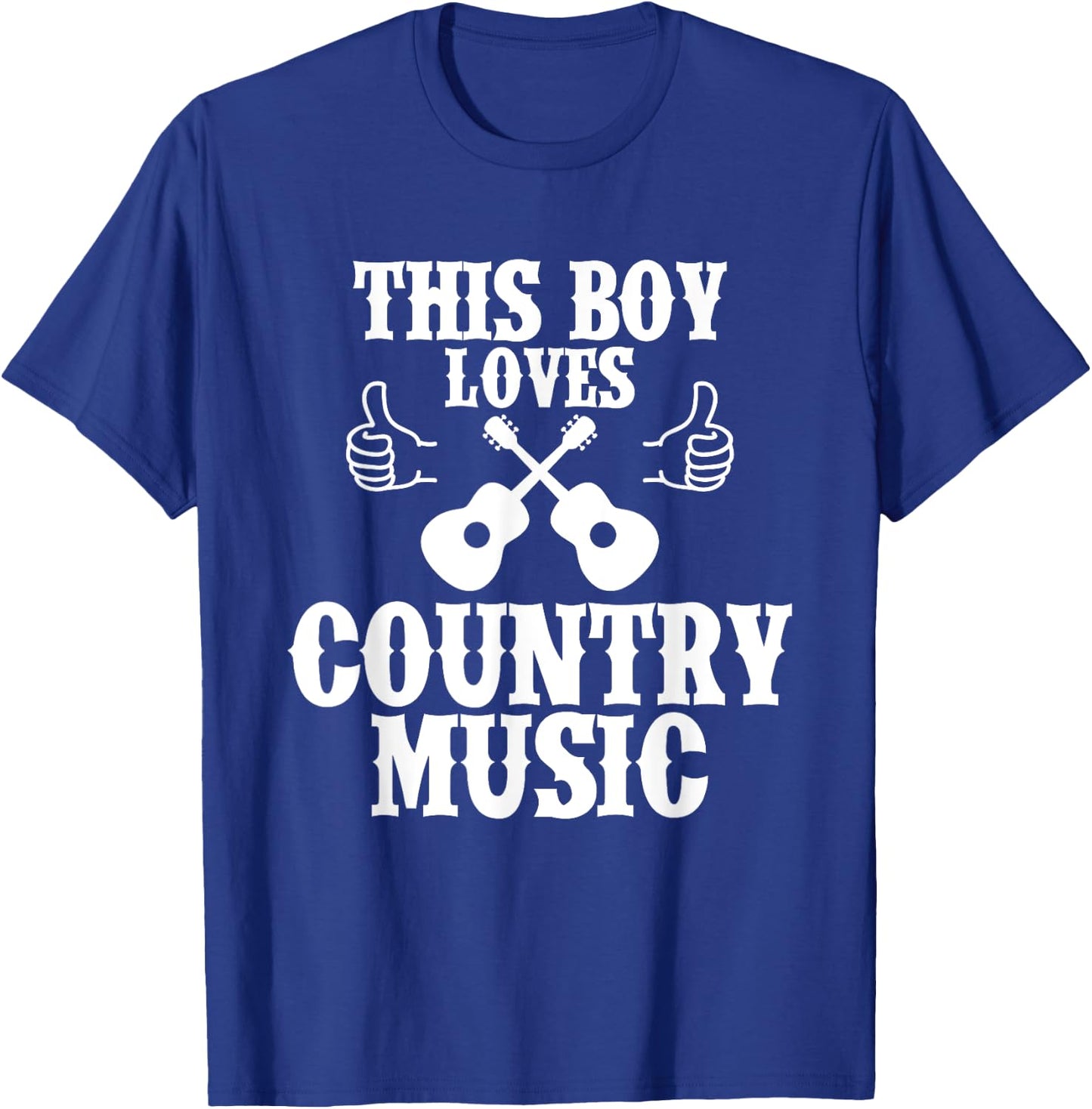 Country This Boy Loves Country Music Western US Campfire T-Shirt - T-Shirt | Royal