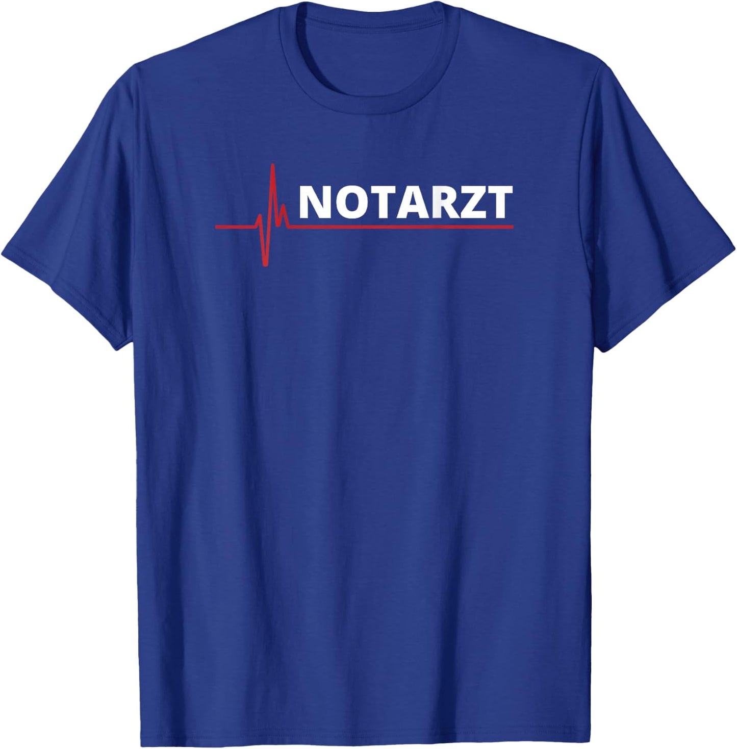Emergency Doctor EKG Back Print Back Lettering Emergency Doctor T-Shirt - T-Shirt | Royal