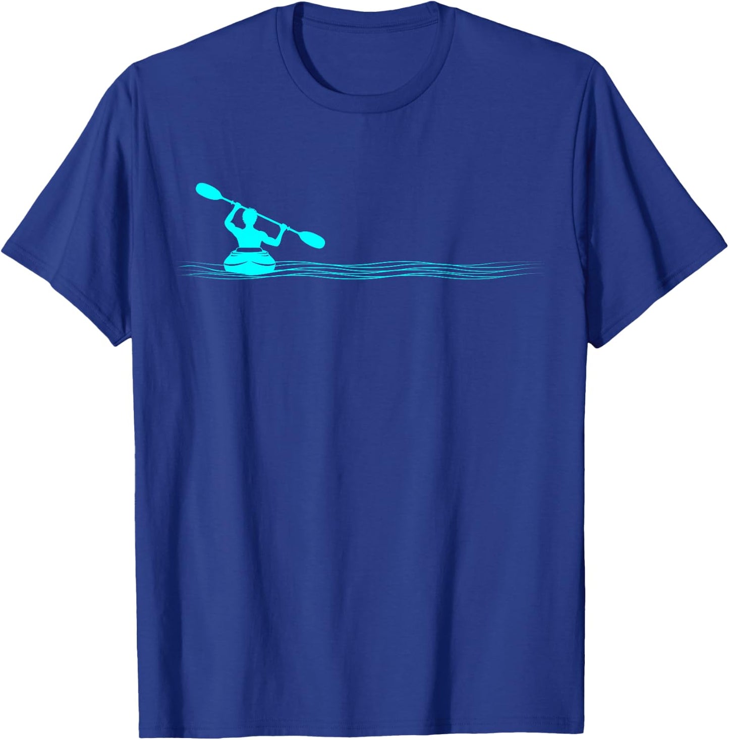 Minimalist Doing Kayak Drawing Abstract Kayaker , Black, S T-Shirt - T-Shirt | Royal