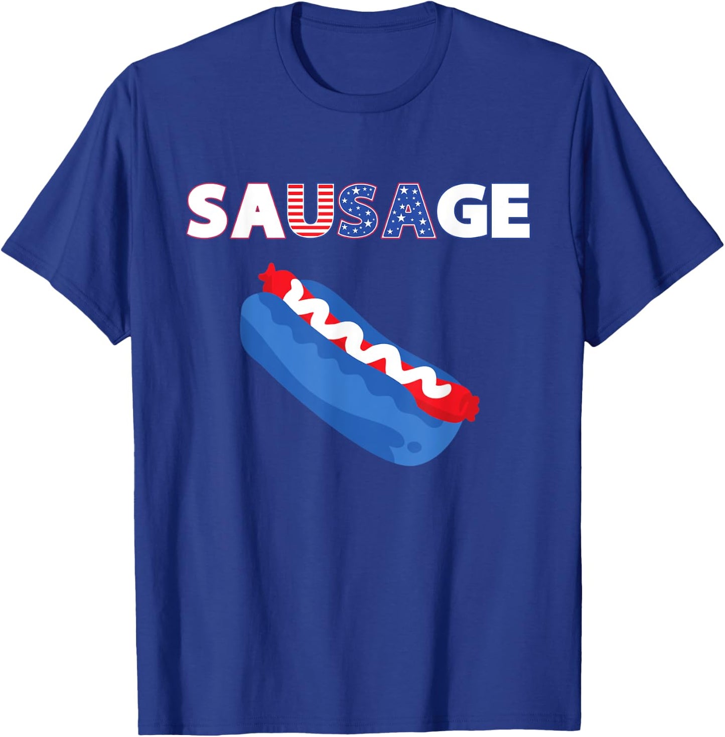 USA Sausage - America Loves Hot Dog - USA Glizzy T-Shirt - T-Shirt | Royal