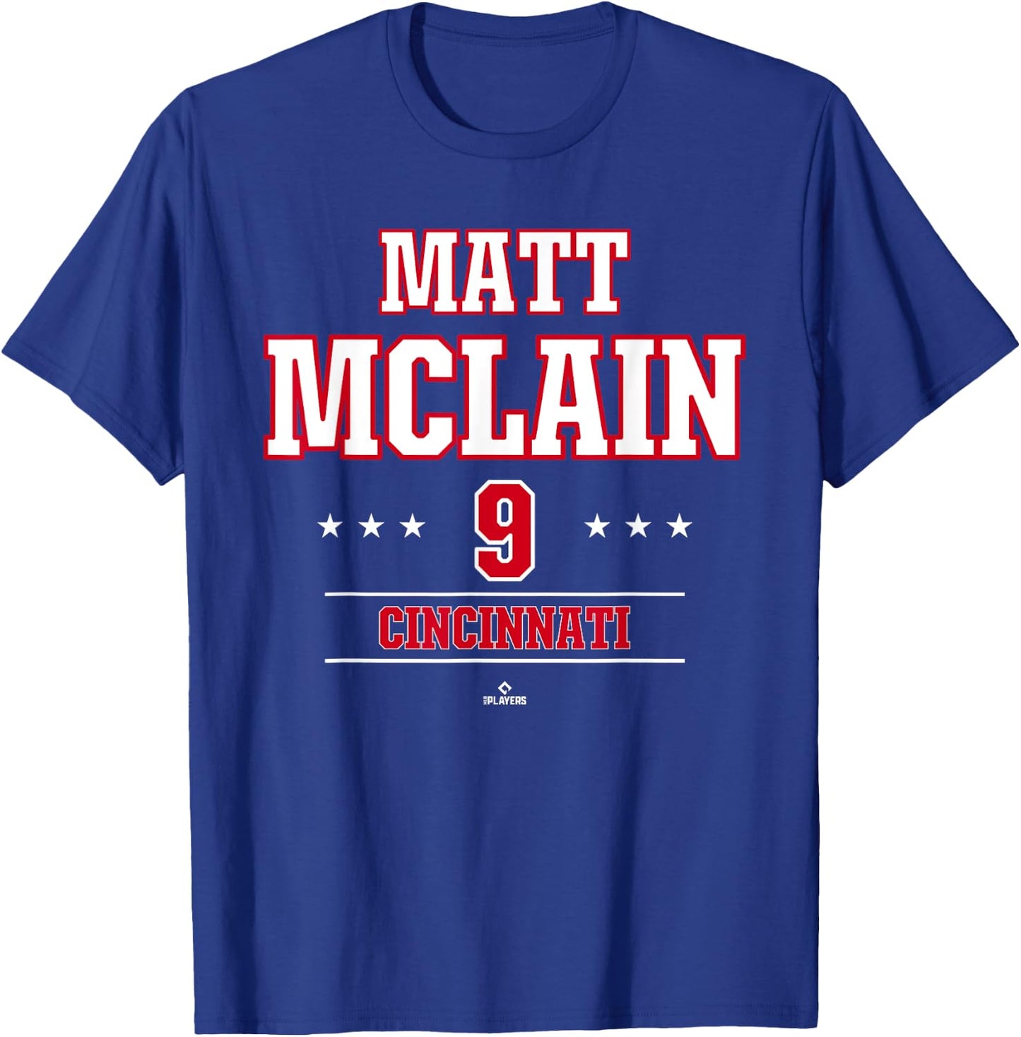 Baseball Star Matt McLain Cincinnati MLBPA T-Shirt - T-Shirt | Royal