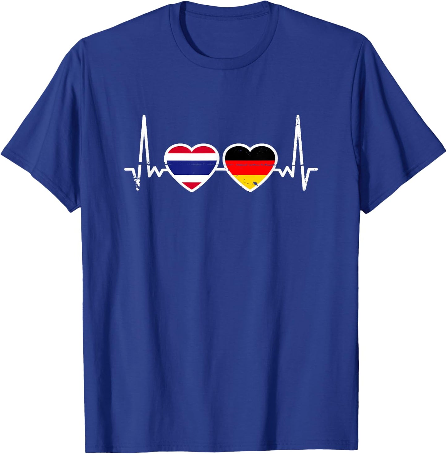 Thailand Deutschland Herzschlag Flagge Deutsch Thailänder T-Shirt - T-Shirt | Royal