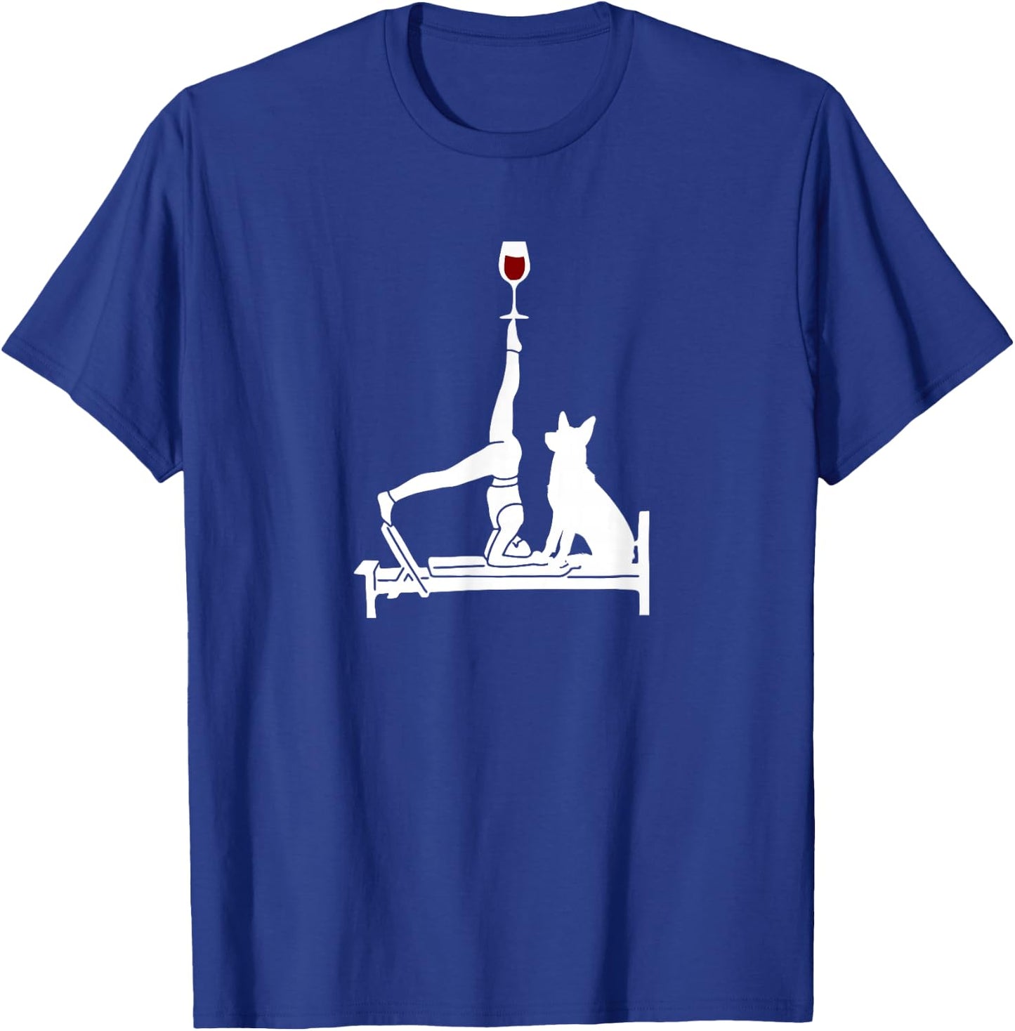 Reformer Pilates wine German Shepherd dog T-Shirt - T-Shirt | Royal