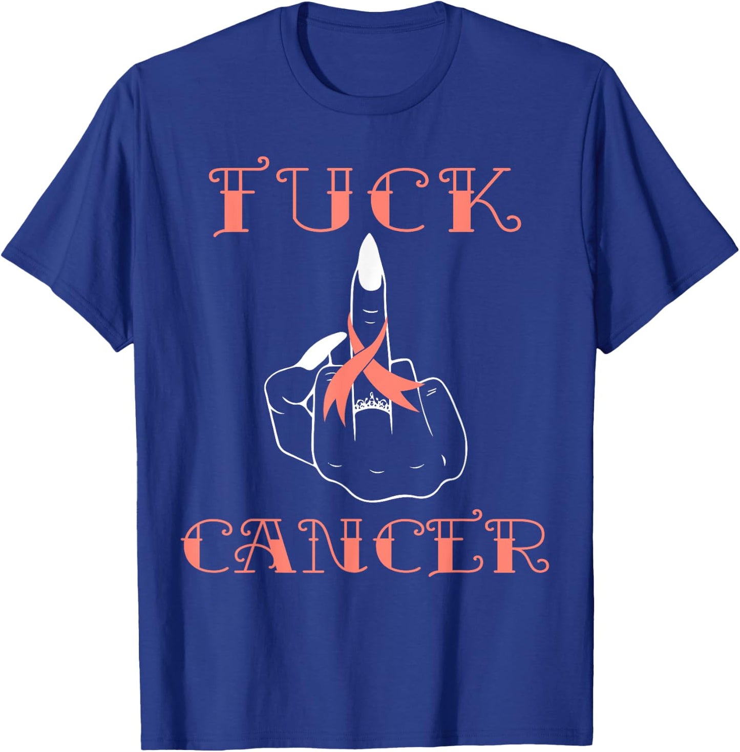 Fuck Cancer Tattoos Survivor Peach Ribbon Uterine Cancer T-Shirt - T-Shirt | Royal