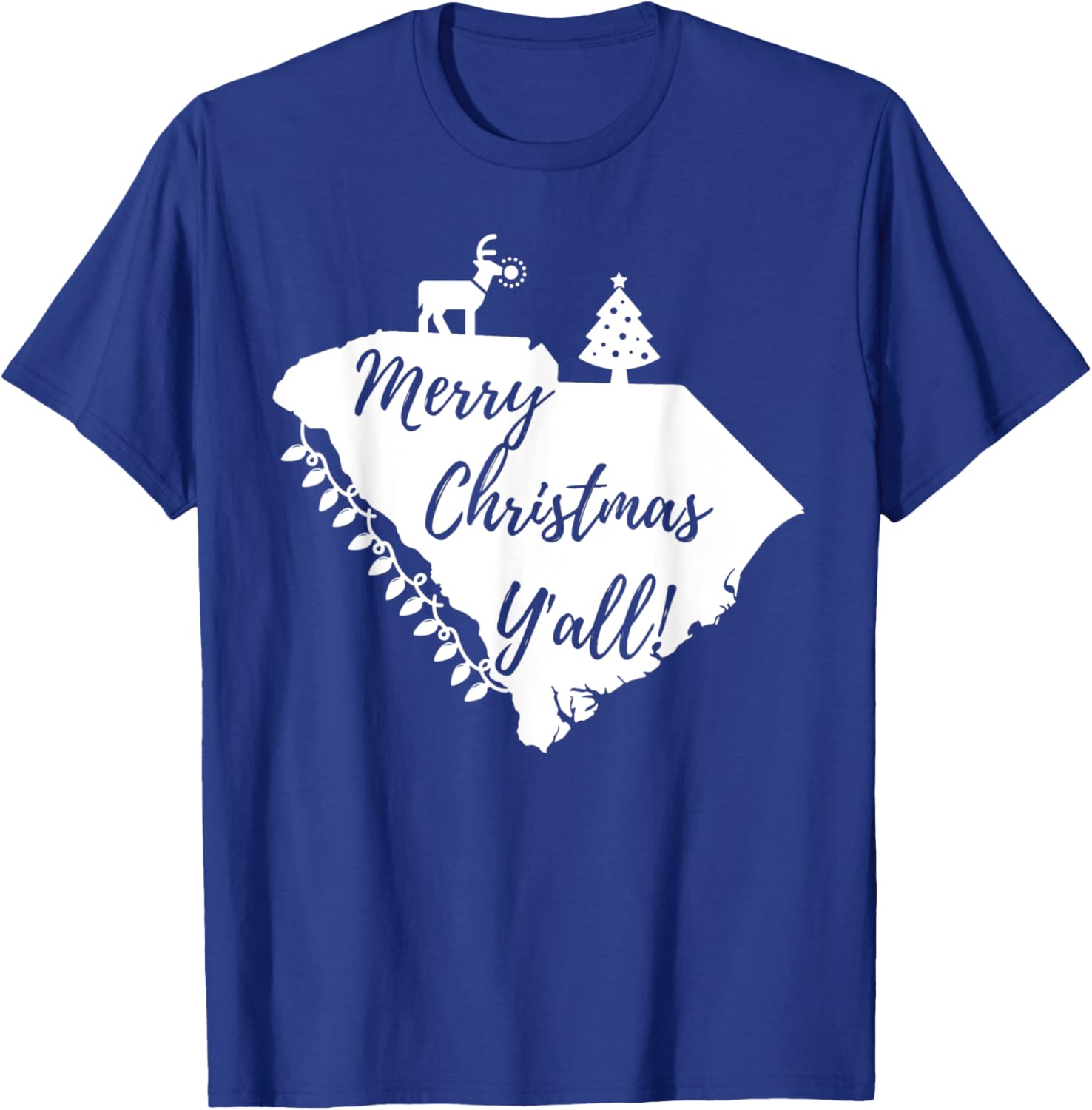 Merry Christmas Y'all! South Carolina T-Shirt - T-Shirt | Royal