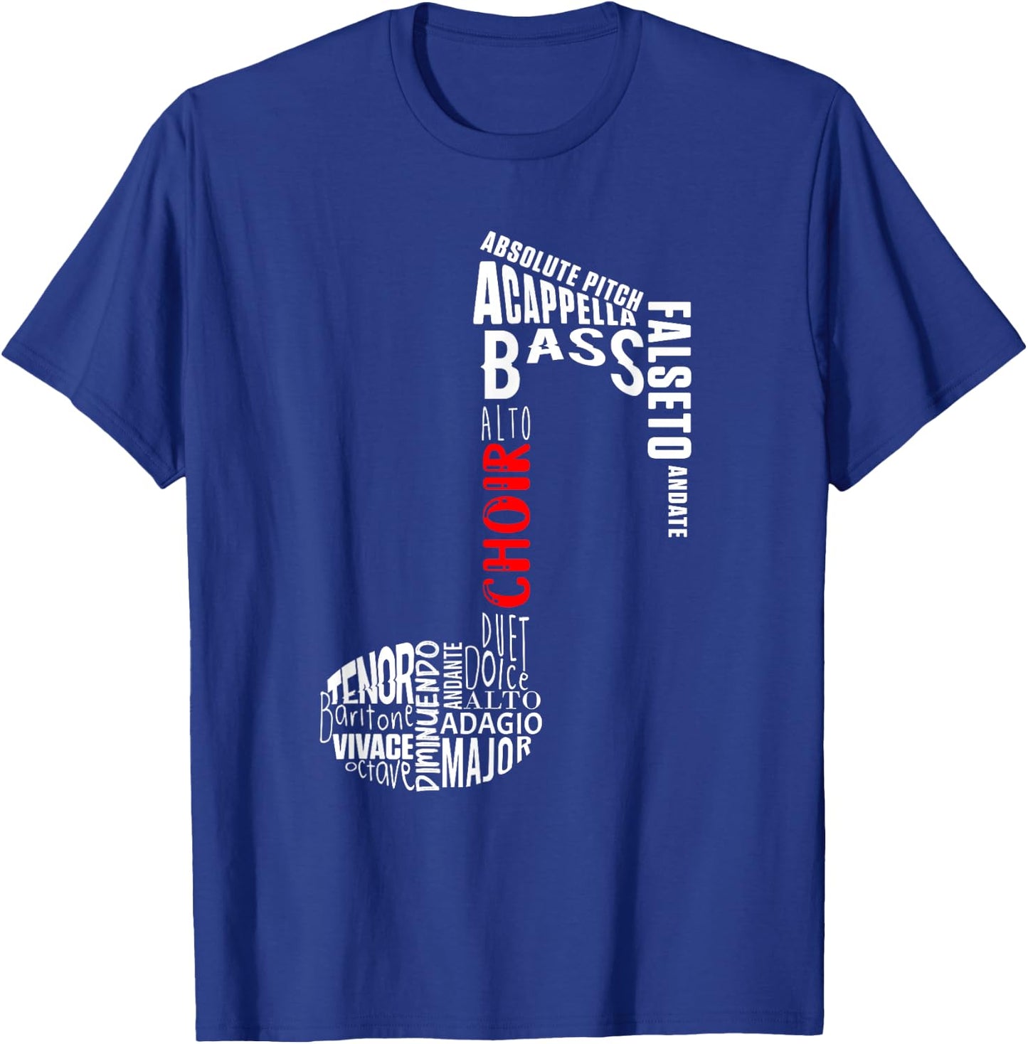 Musical Note Choir Music Singing Singer Viola Gift , Black, S T-Shirt - T-Shirt | Royal