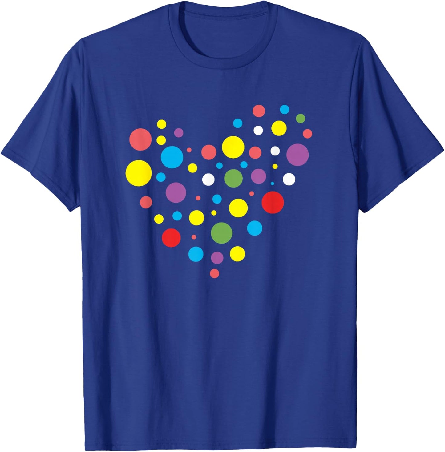 The Dot Day Heart with Colorful Dots Creative Design , black T-Shirt - T-Shirt | Royal