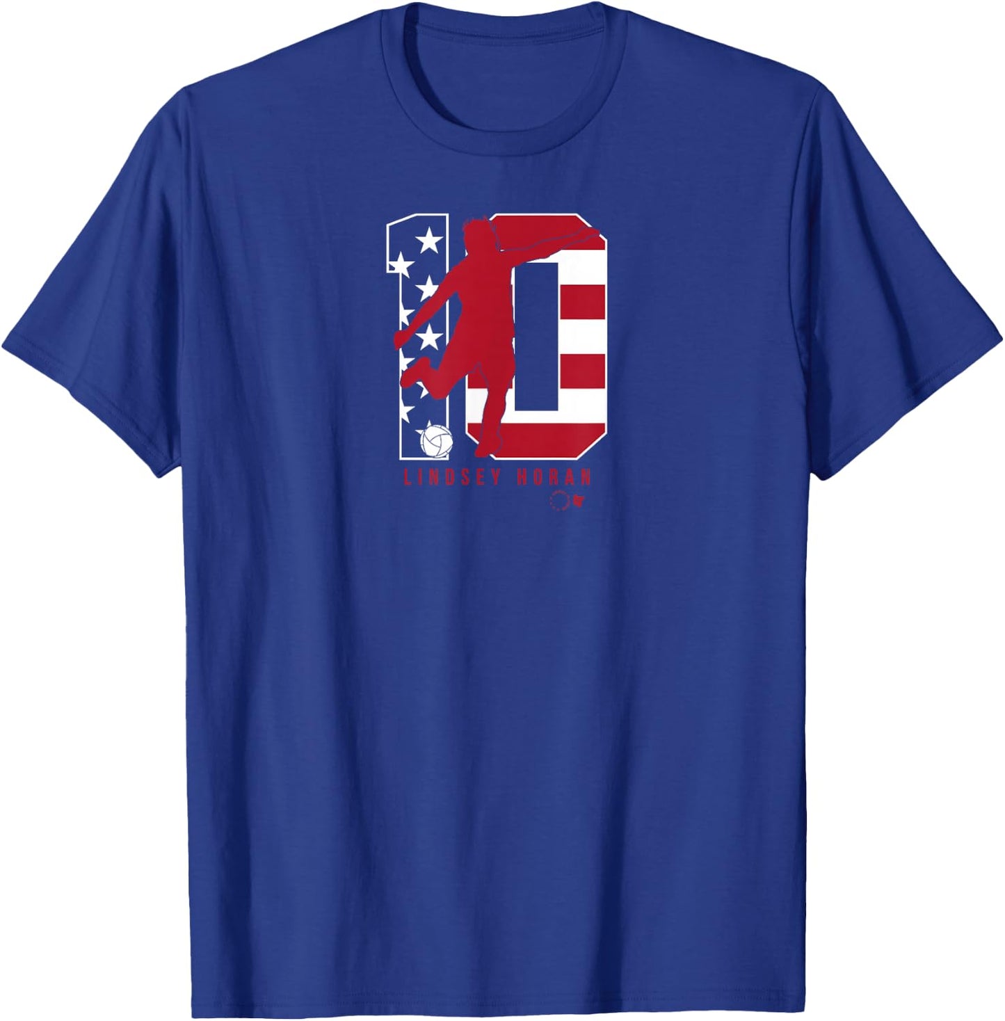 Lindsey Horan 10: USWNT Players Association - USA Soccer T-Shirt - T-Shirt | Royal