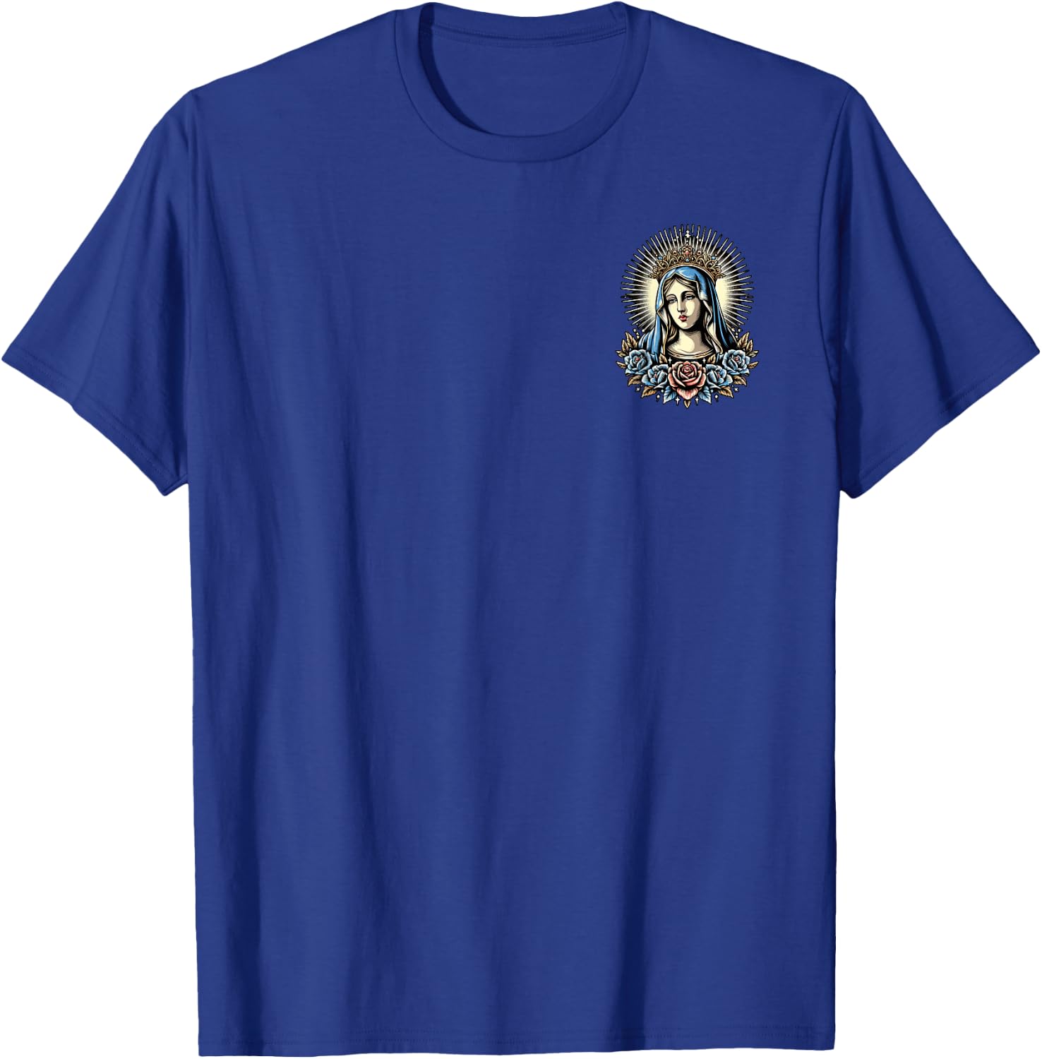 Virgin Mary Religious Art Spiritual Devotion T-Shirt - T-Shirt | Royal