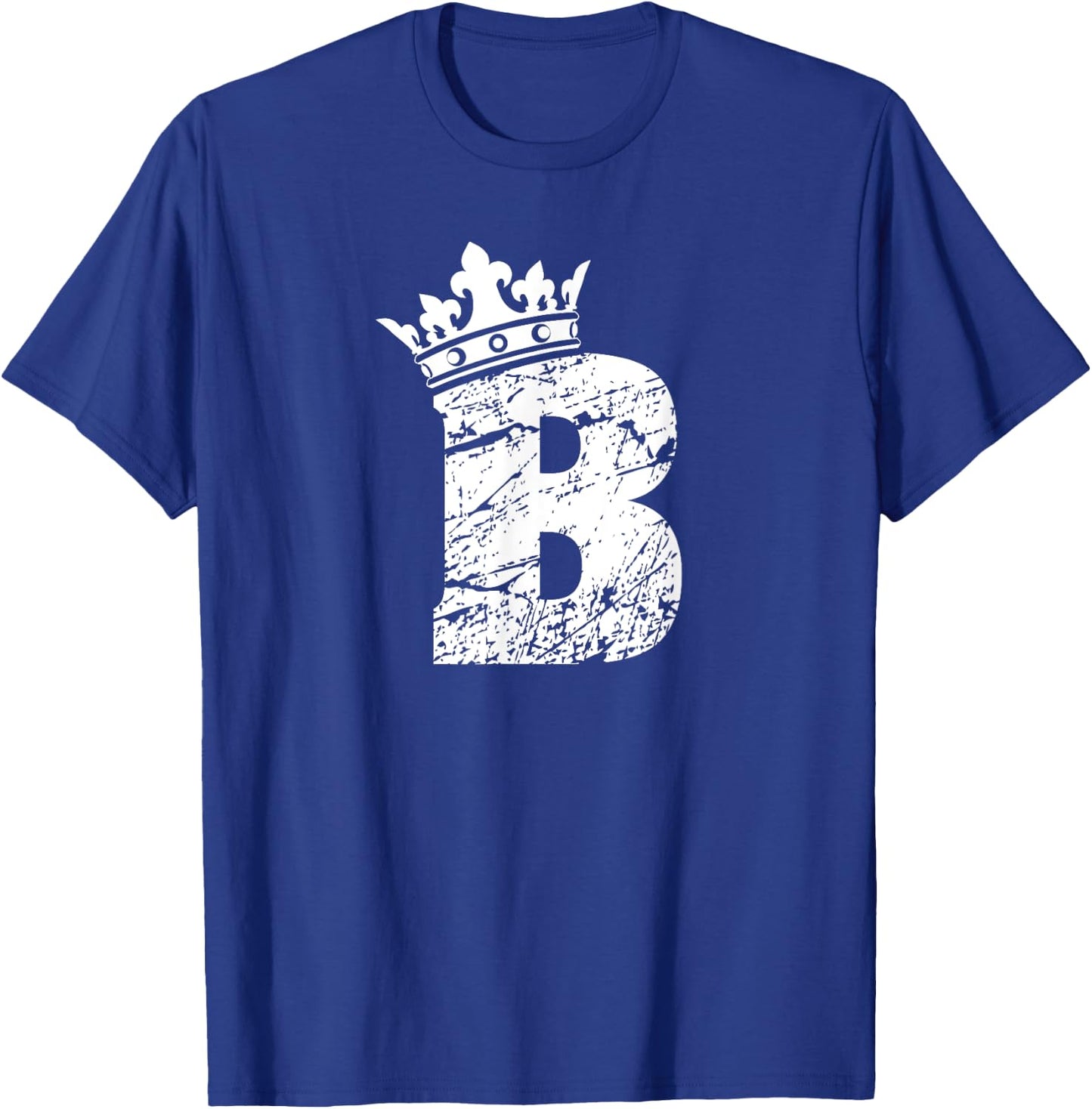Alphabet T Shirt- Initial Letter B And King Queen Crown T-Shirt - T-Shirt | Royal
