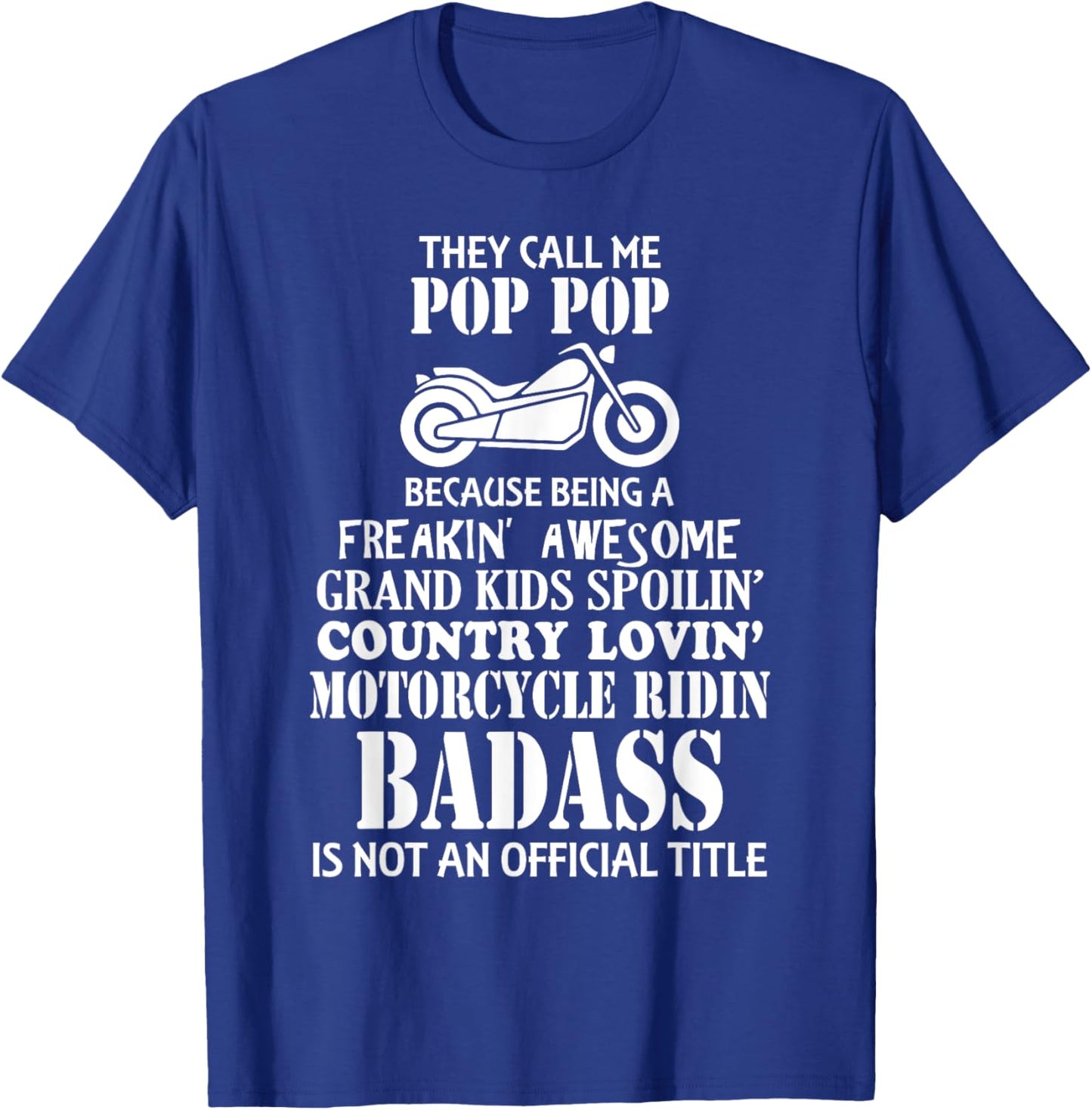 They Call Me Pop Pop Men's Motorcycle Biker Shirt Great Gift T-Shirt - T-Shirt | Royal