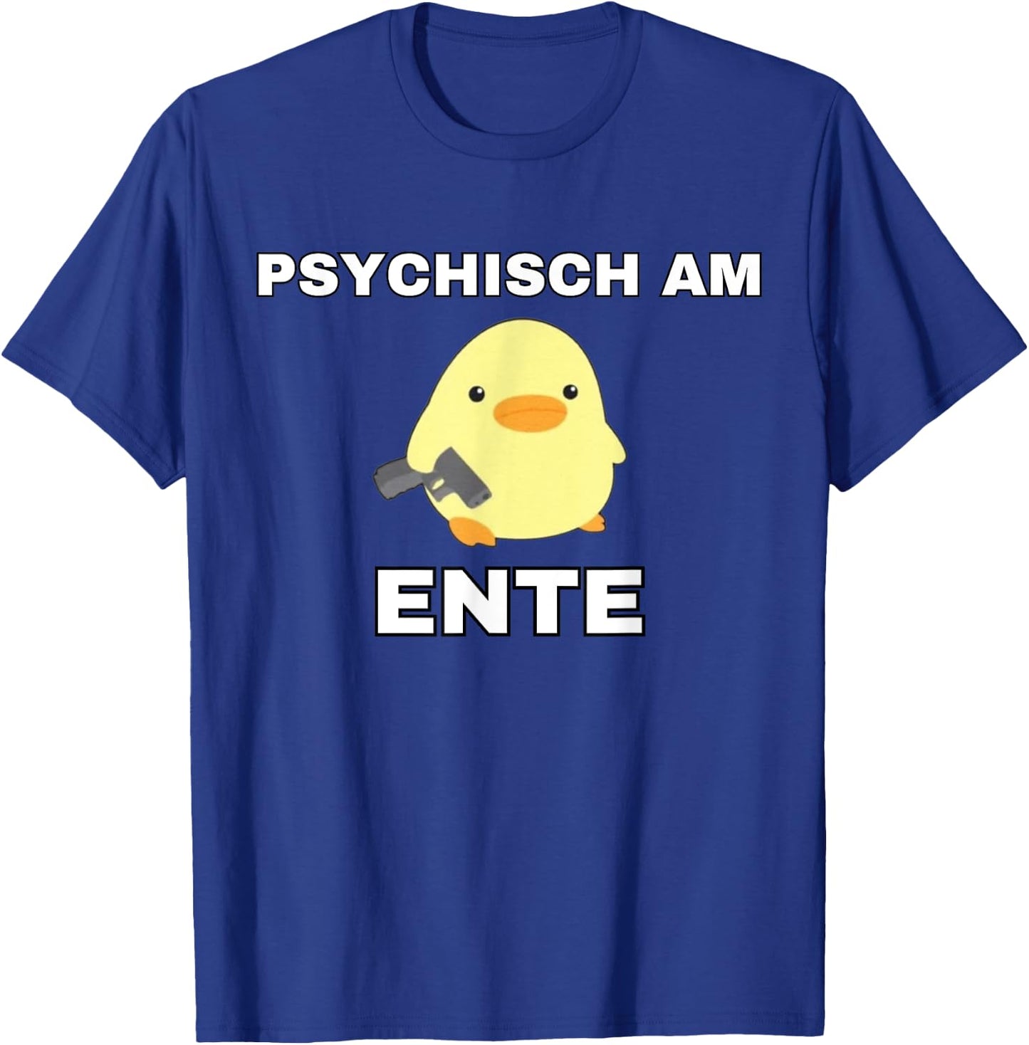 Lustige Geschenke versaute Geschenke - Psychisch am Ente - Funny Black Adult Cartoon Duck with V-Neck Small EU T-Shirt - T-Shirt | Royal
