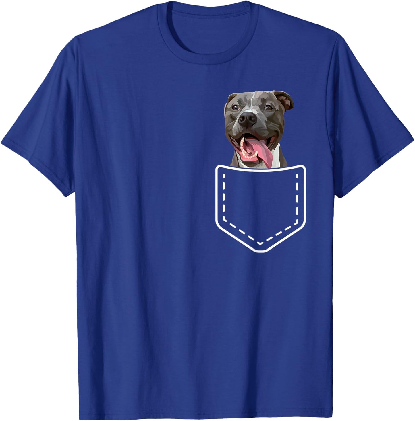 Funny Pitbull Inside Pocket Pittie Dog Lover Men Women Kids T-Shirt - T-Shirt | Royal