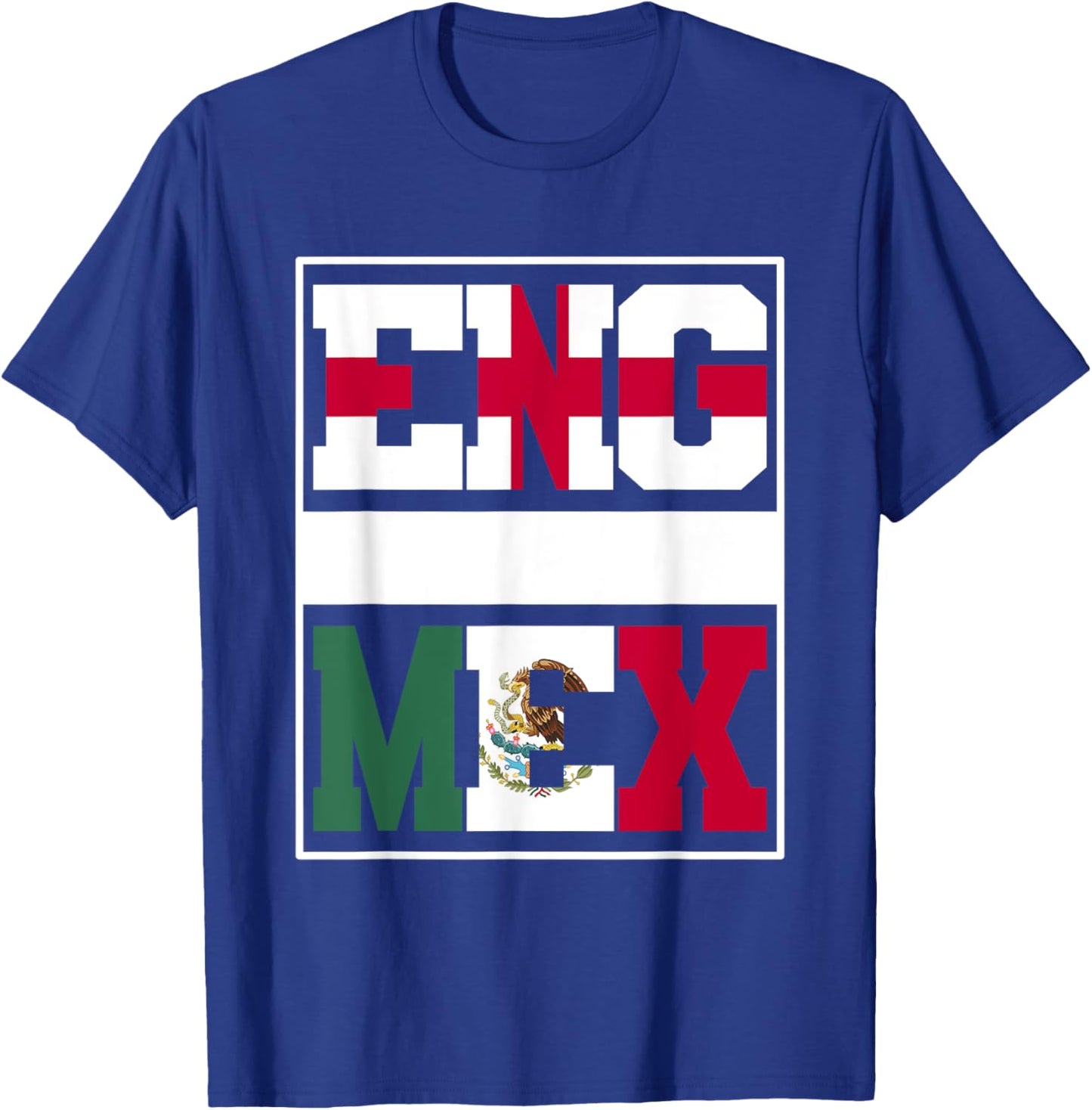 Half English half Mexican Mix Heritage England Mexico Roots T-Shirt - T-Shirt | Royal
