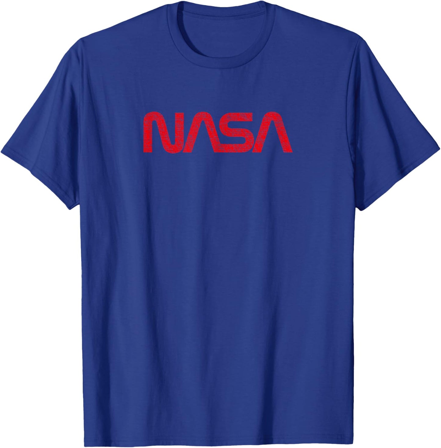 NASA Space Shirt - Distressed Red Worm Logo Design T-Shirt - T-Shirt | Royal