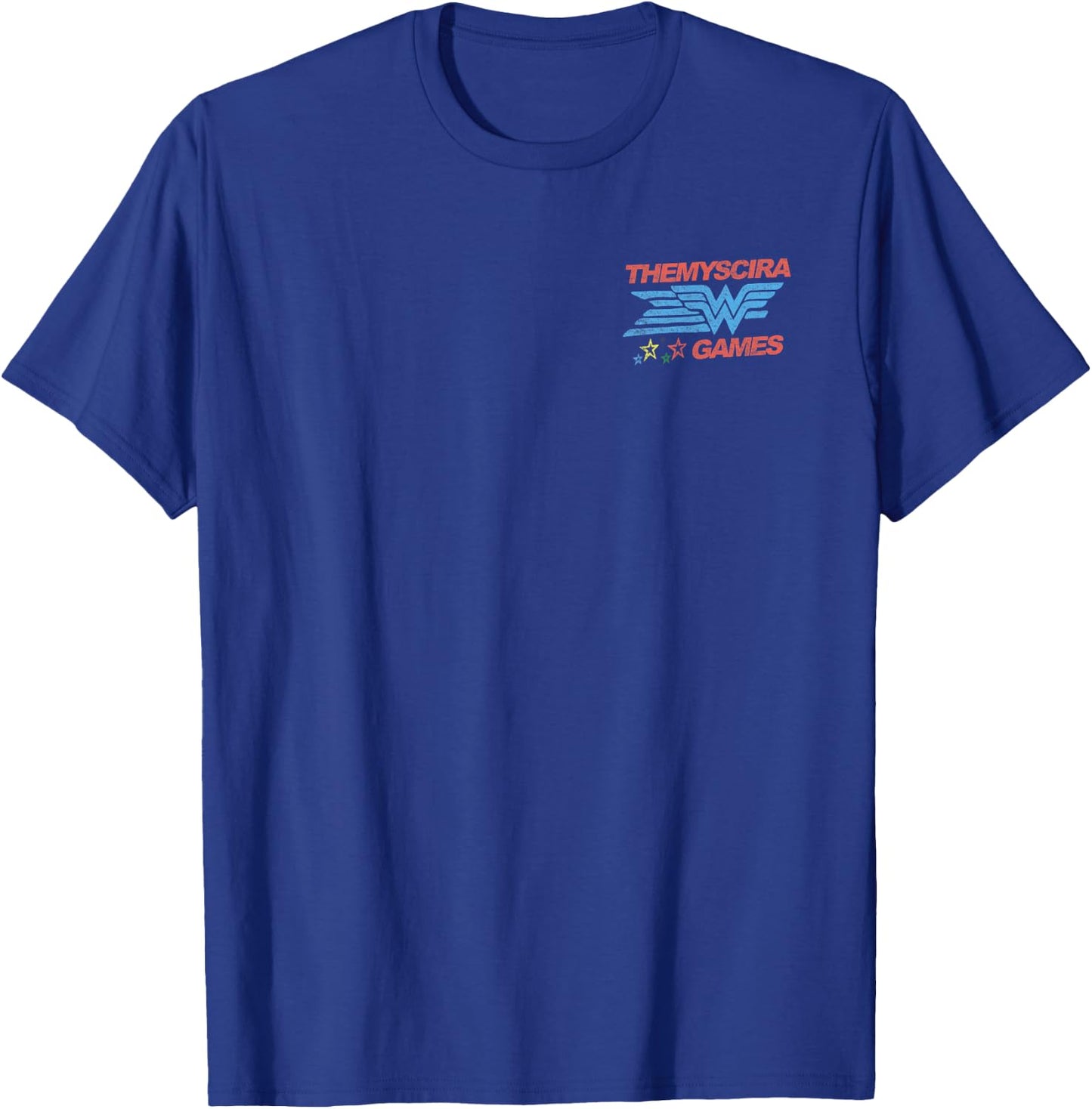DC Comics Wonder Woman Themyscira Games Retro Front & Back T-Shirt - T-Shirt | Royal