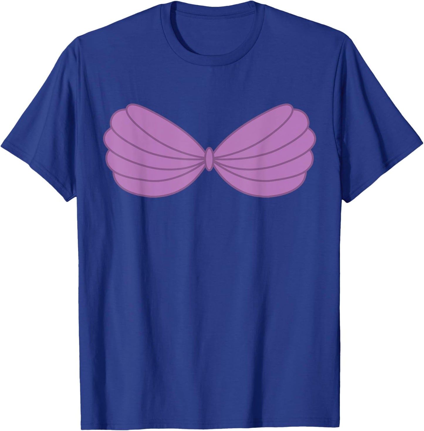Mermaid Purple Seashell Bra Cartoon Graphic T-Shirt - T-Shirt | Royal