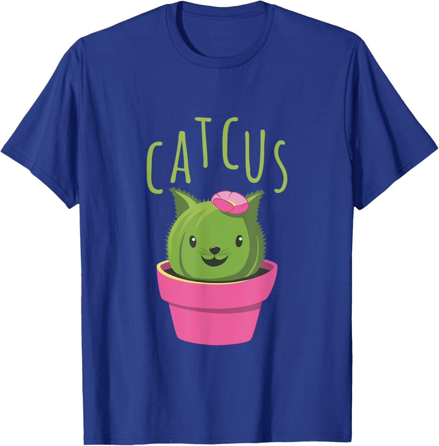 Cute Catcus Cat And Cactus Women Kids T-Shirt - T-Shirt | Royal