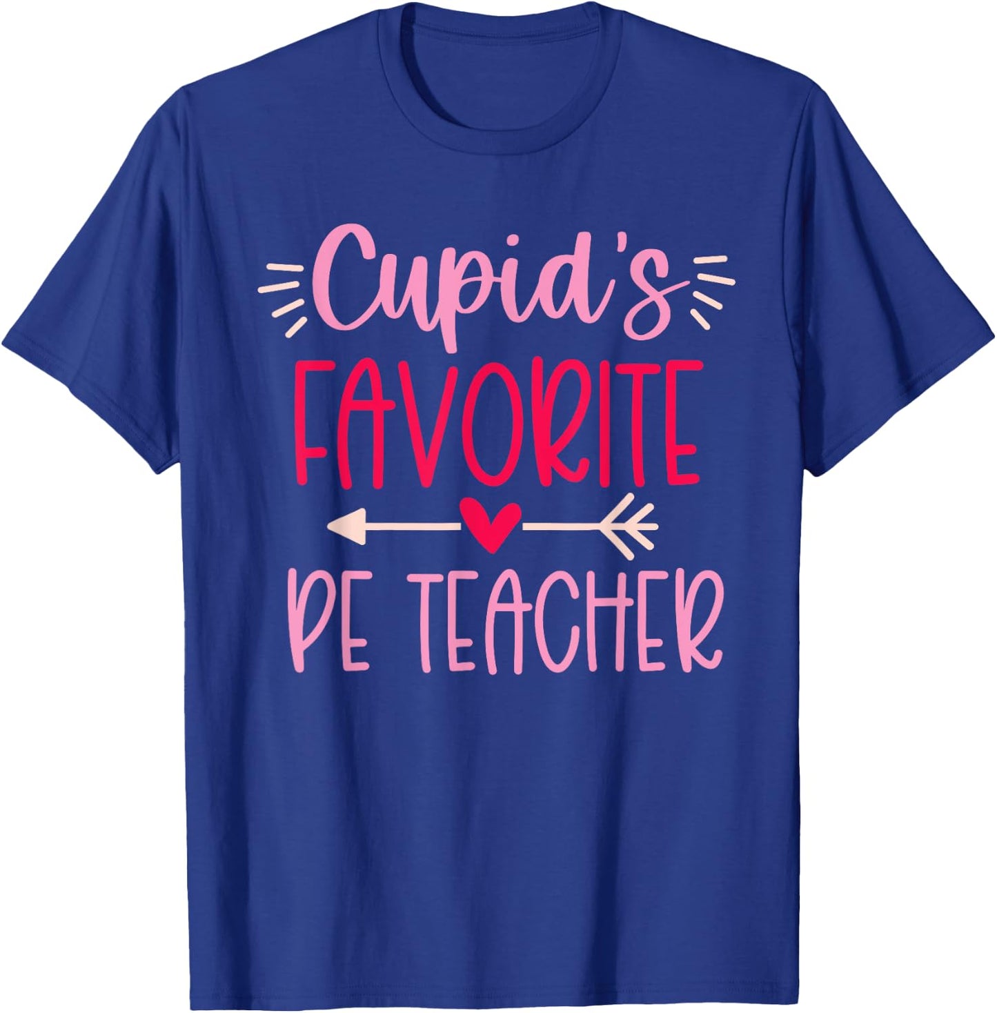 Cute Cupid's Favorite PE Teacher Valentine's Day Design T-Shirt - T-Shirt | Royal
