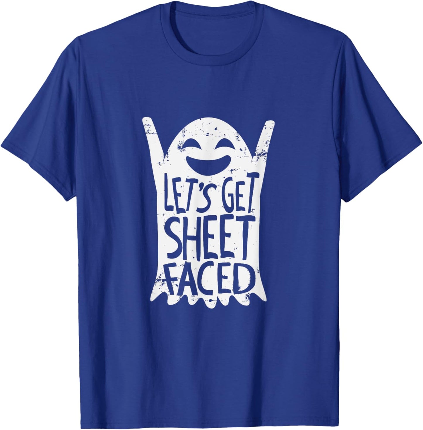 Cute Let's Get Sheet Faced Halloween Ghost Drinking T-Shirt - T-Shirt | Royal
