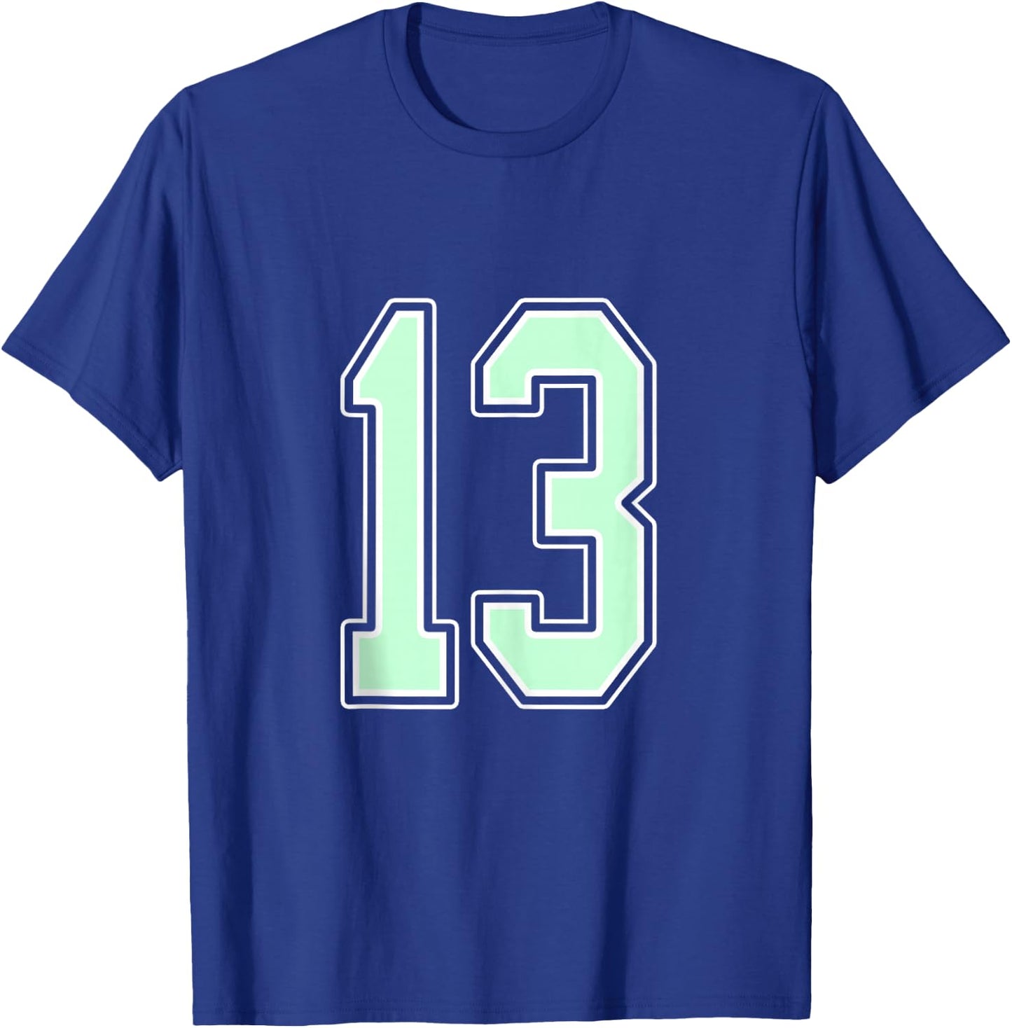 Cute Mint Green Number 13 Jersey Player Uniform #13 Fan T-Shirt - T-Shirt | Royal