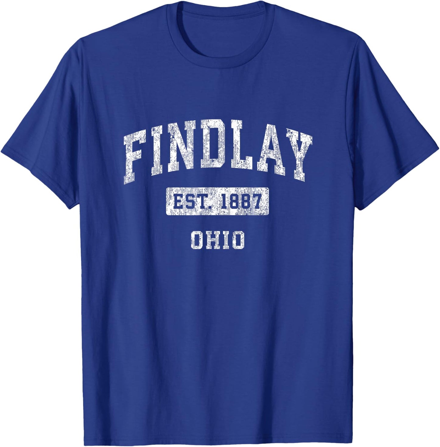 Findlay Ohio, OH, Vintage-Stil, etabliertes Sportdesign T-Shirt - T-Shirt | Royal