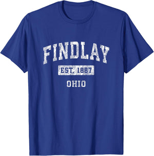 Findlay Ohio, OH, Vintage-Stil, etabliertes Sportdesign T-Shirt - T-Shirt | Royal