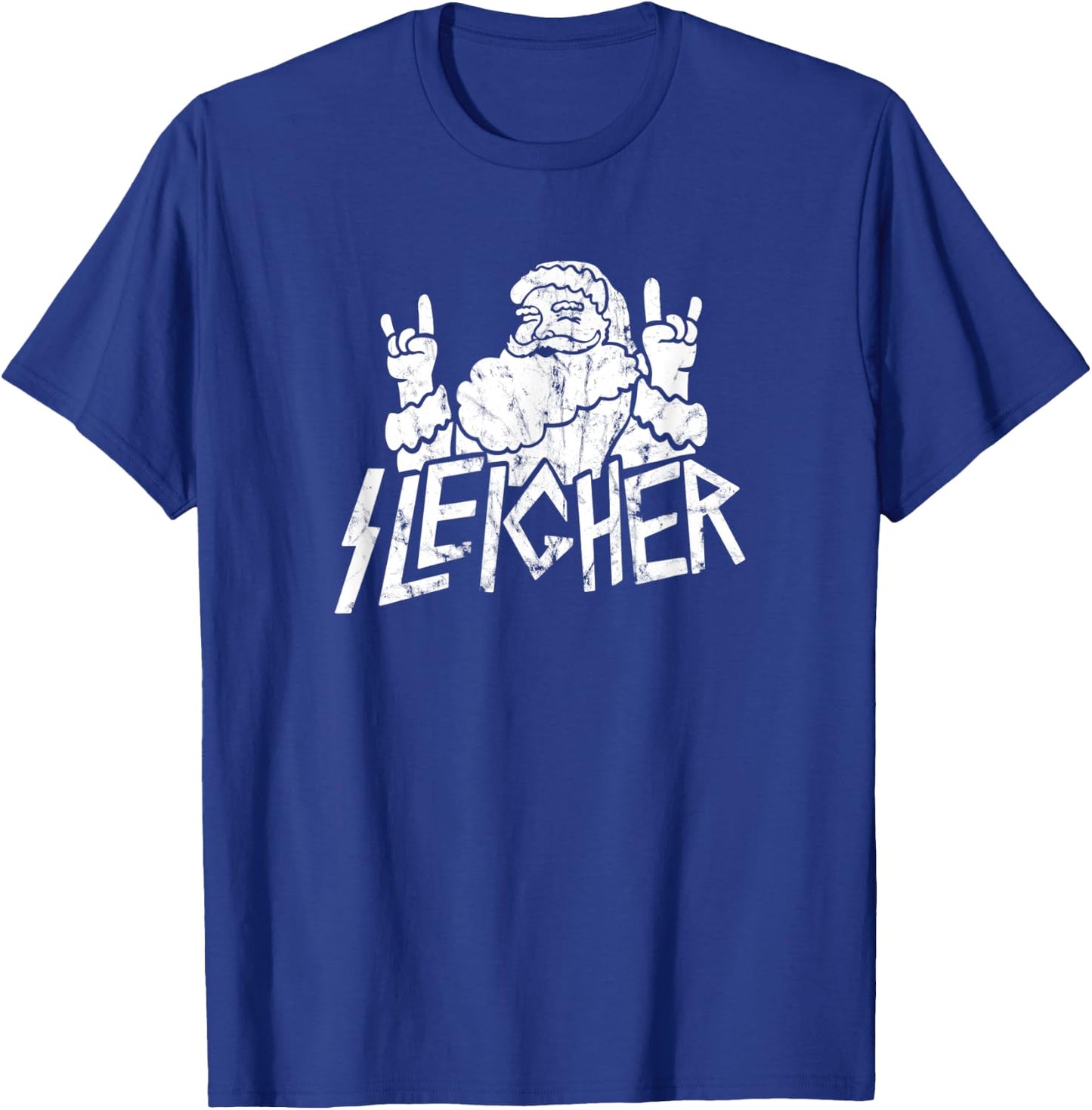 Santa Sleigher Funny Christmas for Metalheads Vintage T-Shirt - T-Shirt | Royal