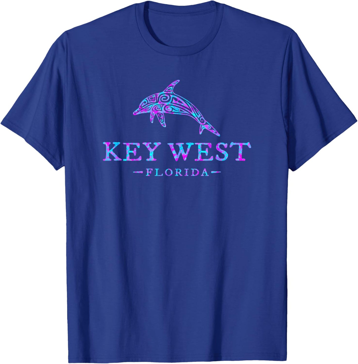 Key West Florida Colorful Dolphin Girls Boys T-Shirt - T-Shirt | Royal