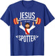 Jesus Is My Spotter | Funny Gym & Workout Christian Gifts T-Shirt - T-Shirt | Royal