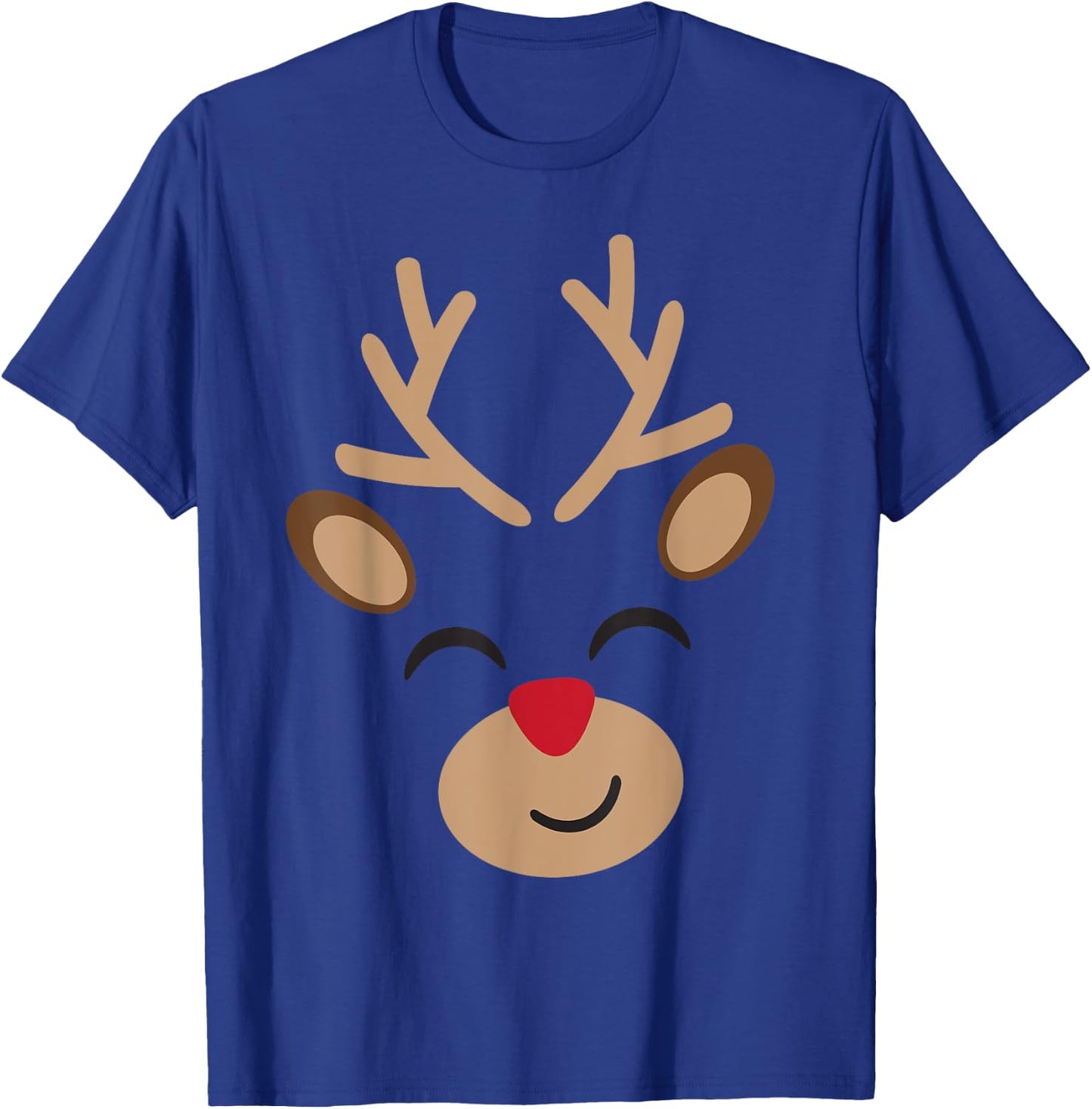 Adorable Reindeer Holiday Graphic - Festive Christmas Design T-Shirt - T-Shirt | Royal