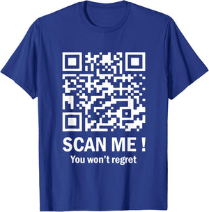 Scan Me You Won't Regret It Funny QR Trump Dance T-Shirt - T-Shirt | Royal