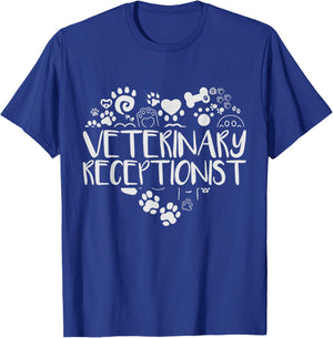 Veterinary Receptionist Veterinarian Vet Tech Assistant T-Shirt - T-Shirt | Royal