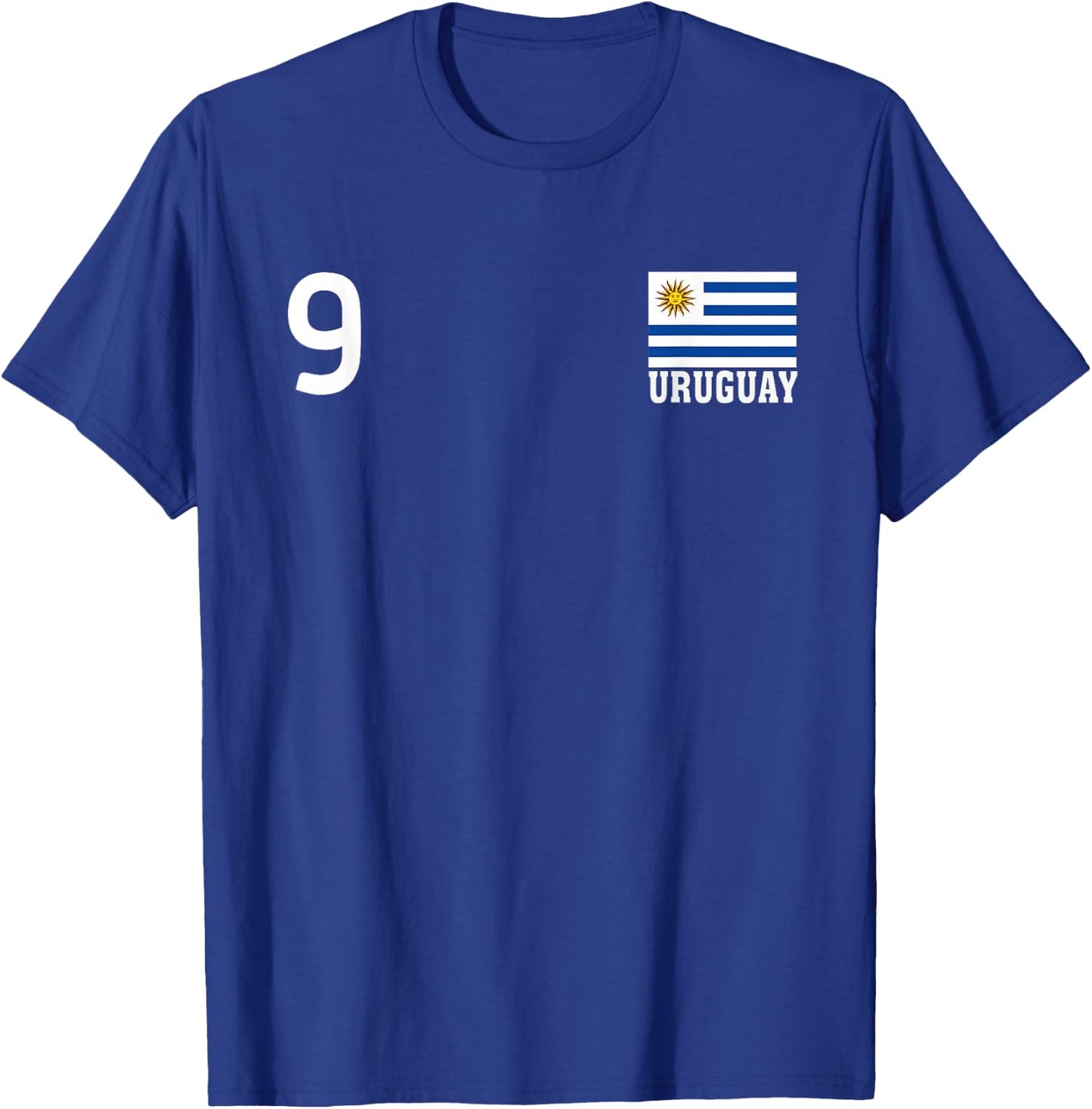 Uruguay Number 9 National Flag Country Heritage T-Shirt - T-Shirt | Royal