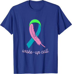 Metastatic Breast Cancer Awareness Wake-Up Call Pink Ribbon T-Shirt - T-Shirt | Royal