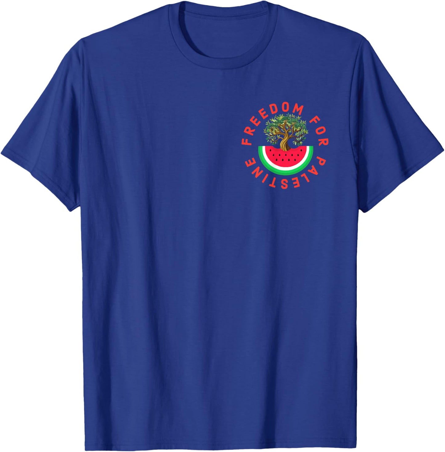 Palestine Watermelon Palestinian Olive Freedom for Palestine , Black, S T-Shirt - T-Shirt | Royal