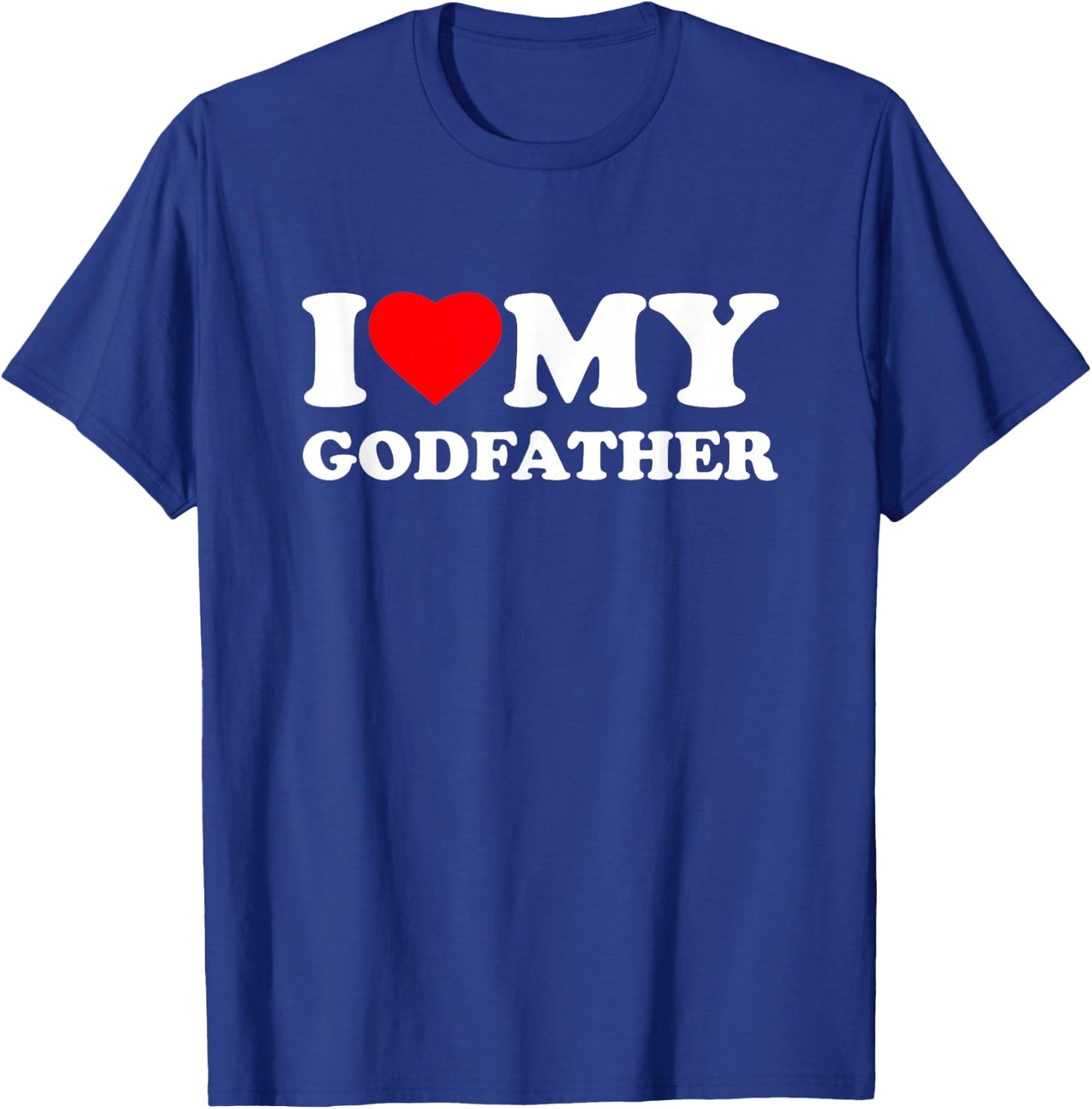 I Love My Godfather Heart Grandpa Family T-Shirt - T-Shirt | Royal
