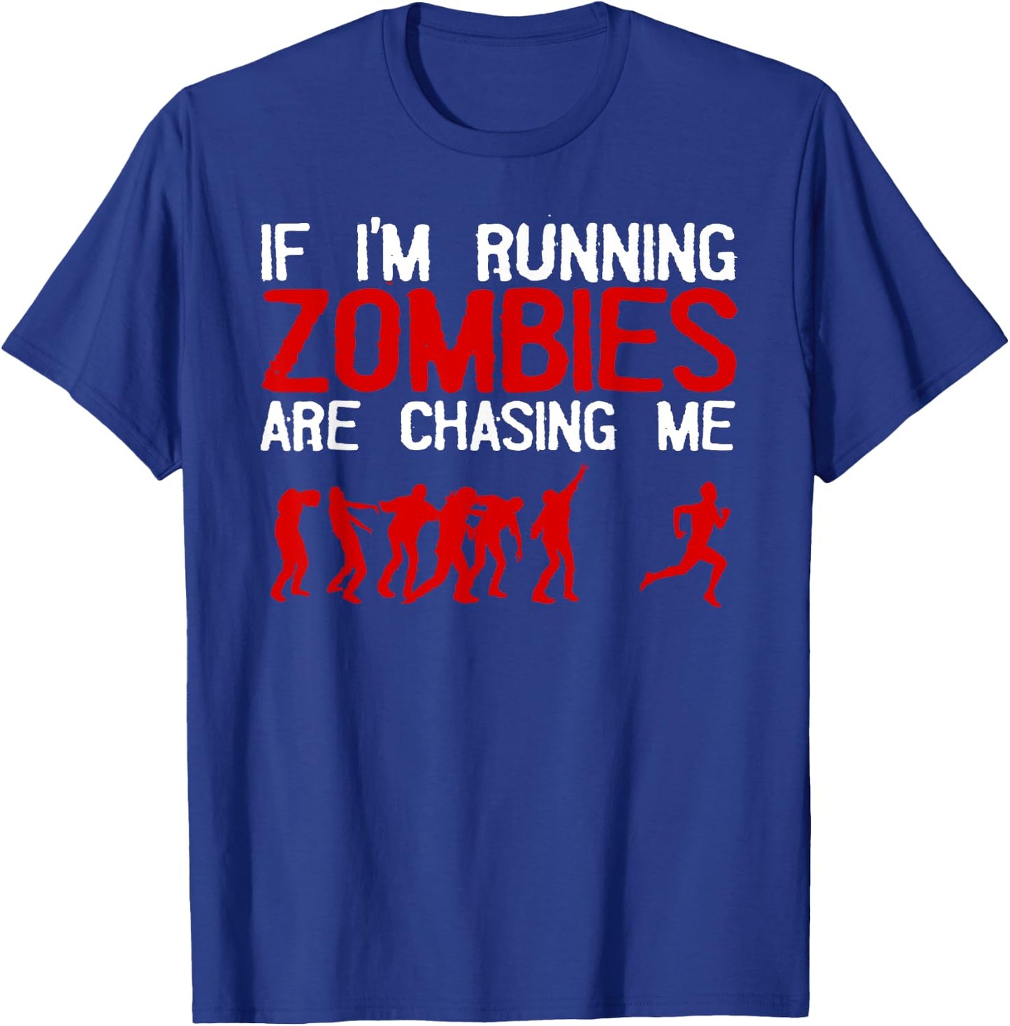 Zombie Running Design Women Halloween Funny Running T-Shirt - T-Shirt | Royal