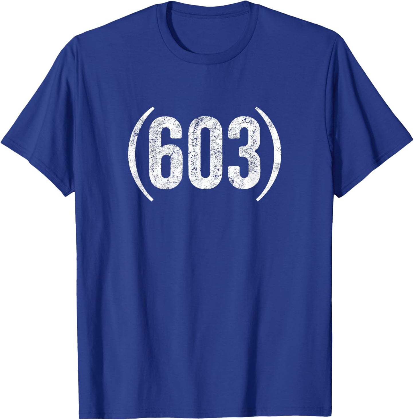 603 New Hampshire distressed area code T-Shirt - T-Shirt | Royal