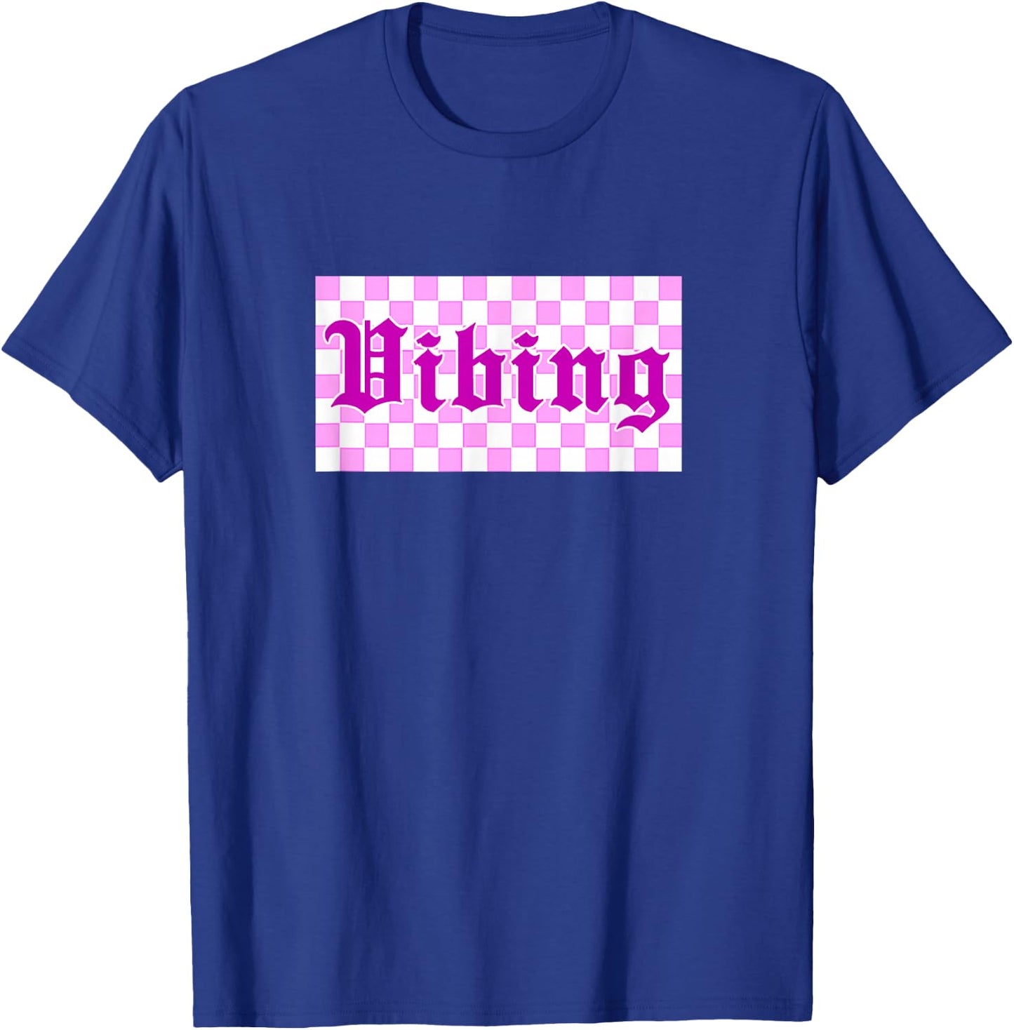 Pink Color Vibng Check Pink Graphic T-Shirt - T-Shirt | Royal