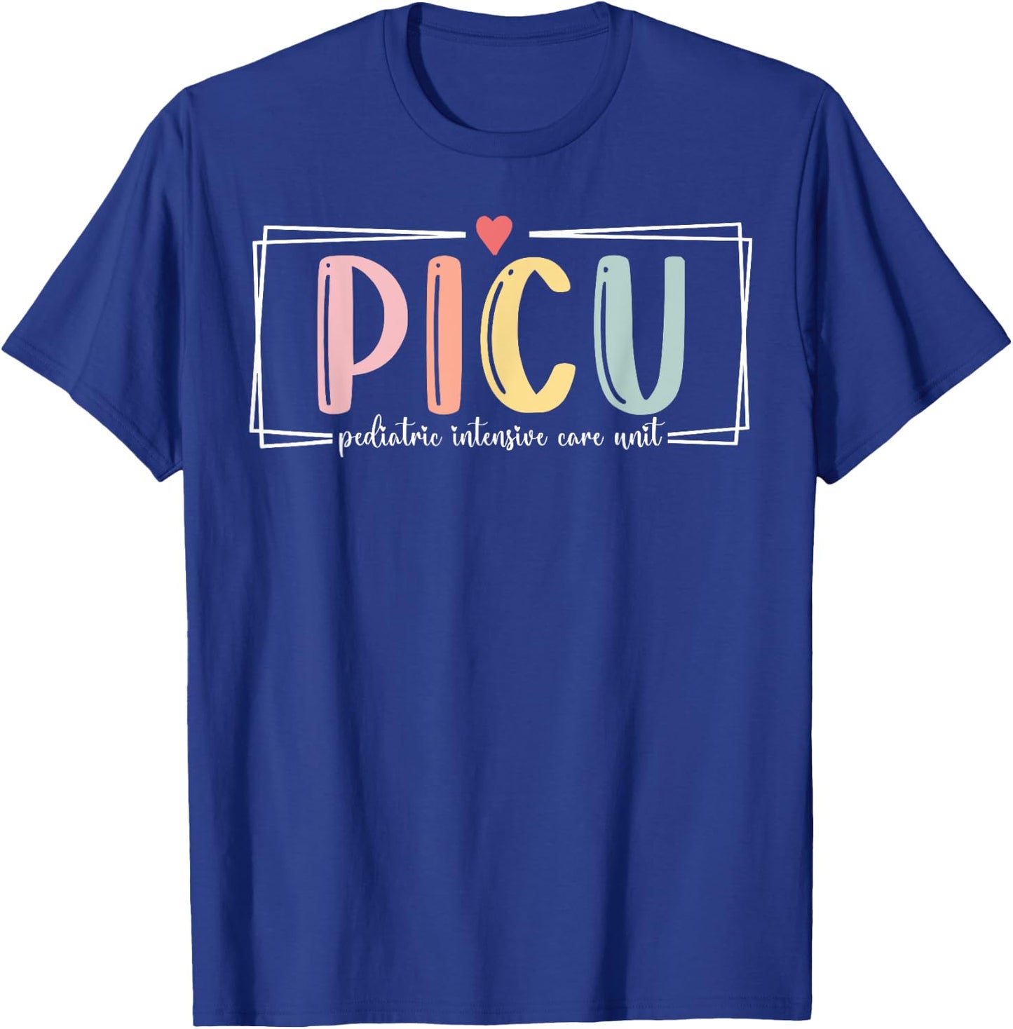 Retro PICU Pediatric Intensive Care Unit RN Nursing Grad T-Shirt - T-Shirt | Royal