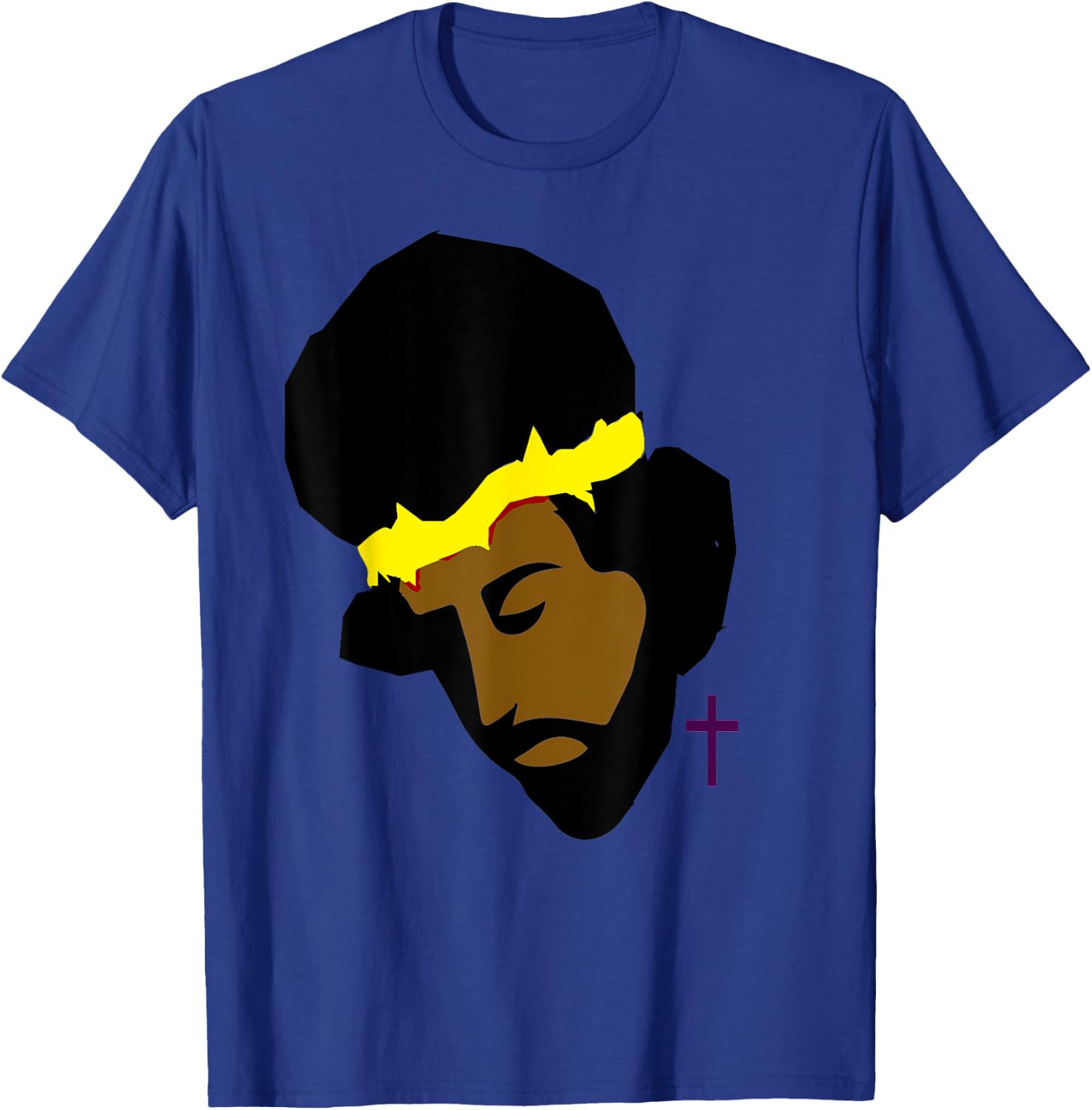 AFRICAN AMERICAN JESUS SHIRT | Black Jesus Art T-Shirt - T-Shirt | Royal