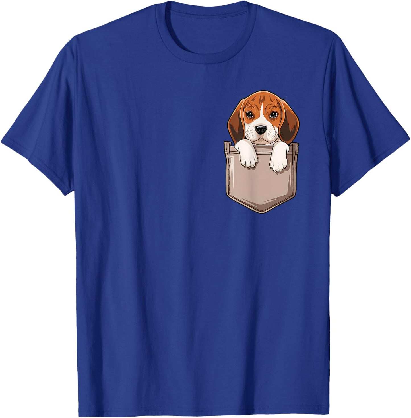 Beagle Dog In The Pocket Cute Pocket Beagle Face Pet Lover Women Kids T-Shirt - T-Shirt | Royal