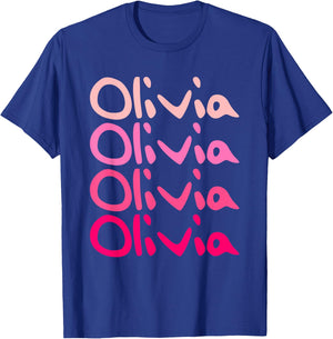 Olivia First Name-d Boy Girl Baby Birth-day T-Shirt - T-Shirt | Royal