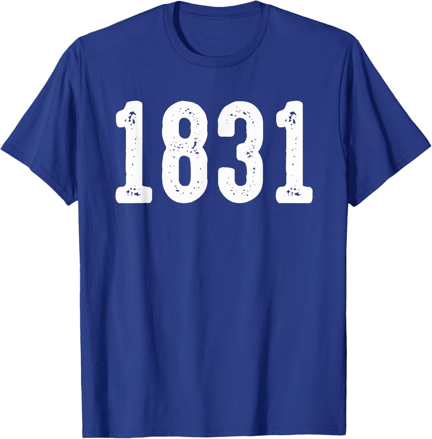 Vintage 1831 Distressed Number Style T-Shirt - T-Shirt | Royal